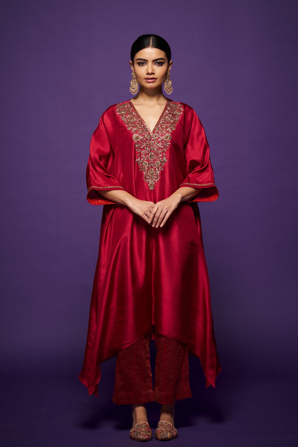 Deep Red Zeenat Tunic &amp; Pants