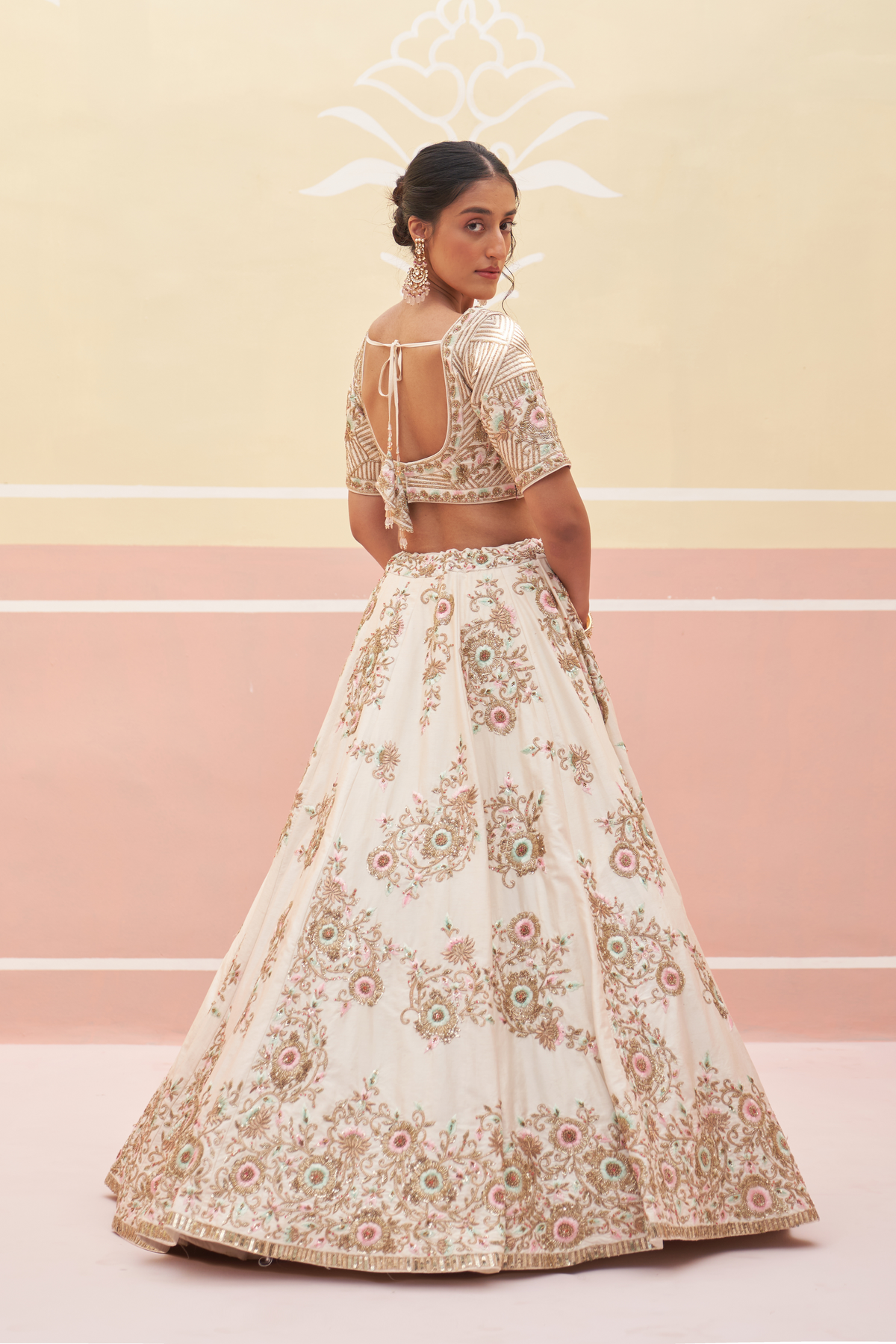 Ivory Zardozi Lehenga Set