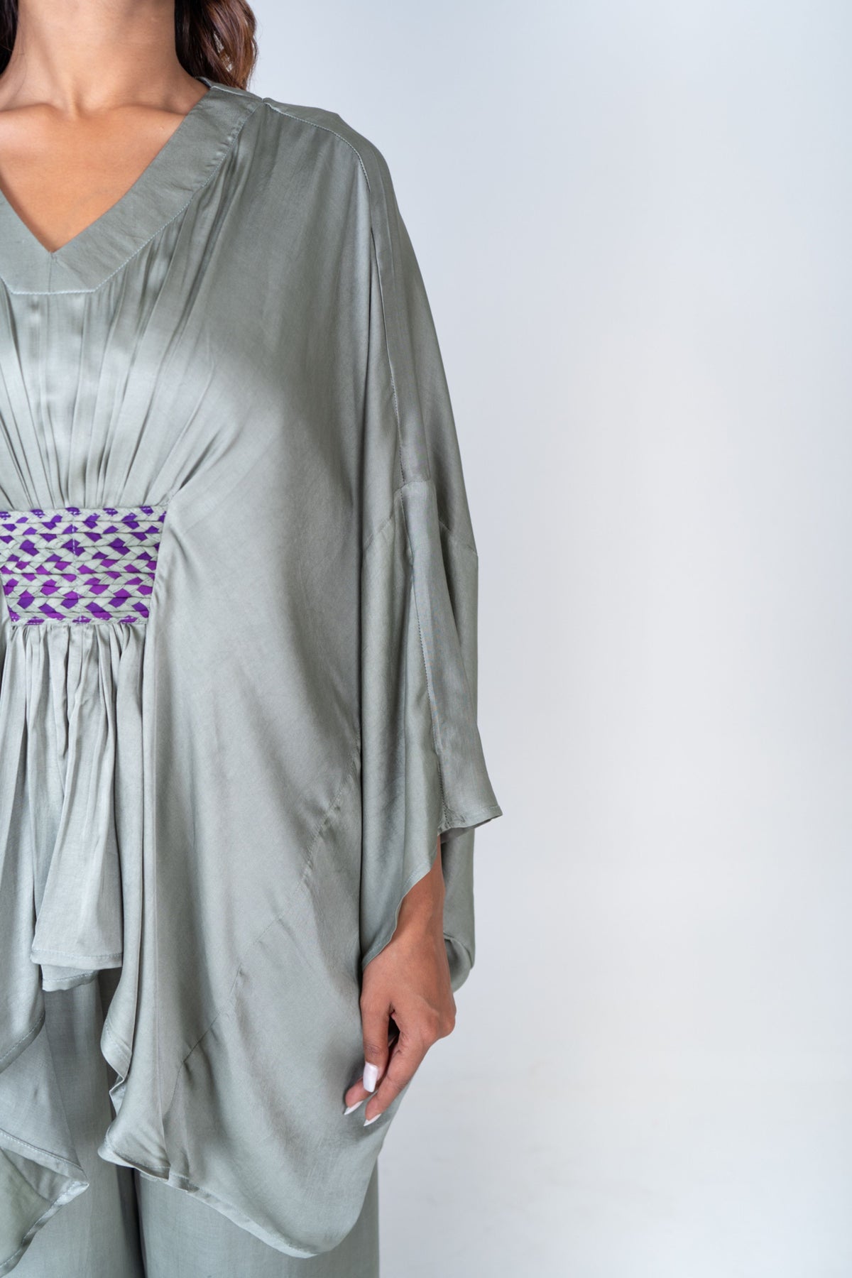 Green-purple Kaftan Co-rd Set