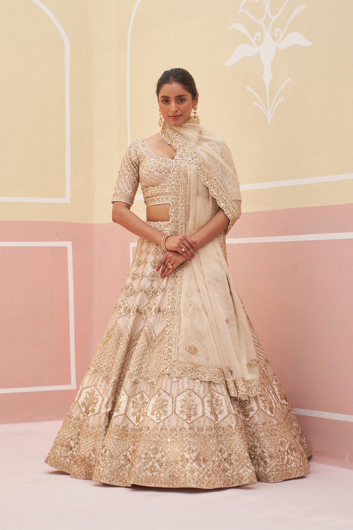 Ivory Lehenga Set