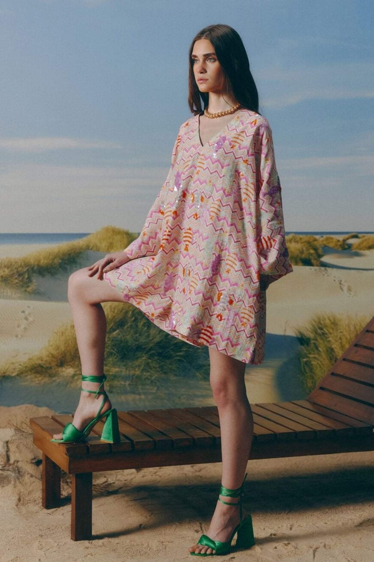 Aqua Print Romper