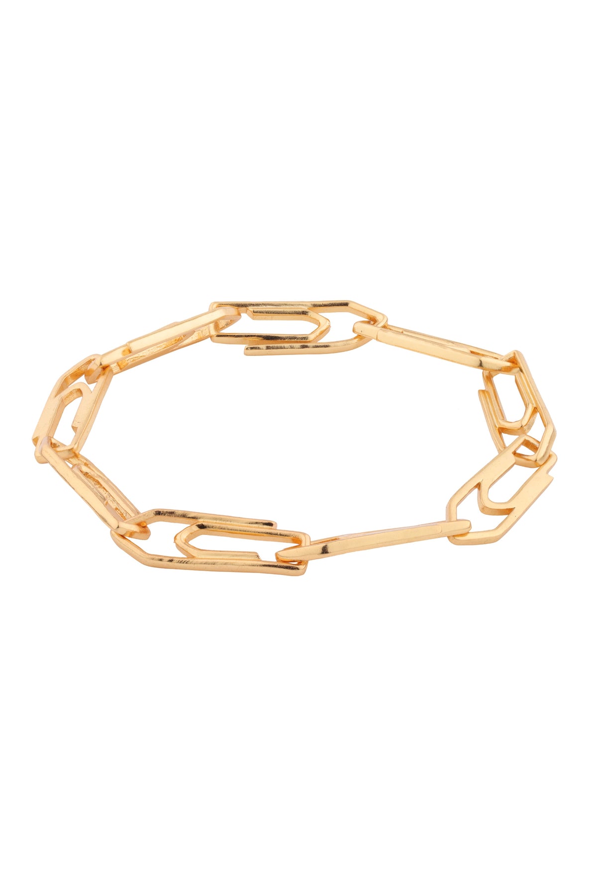 Golden Linked Paper Clips Bracelet