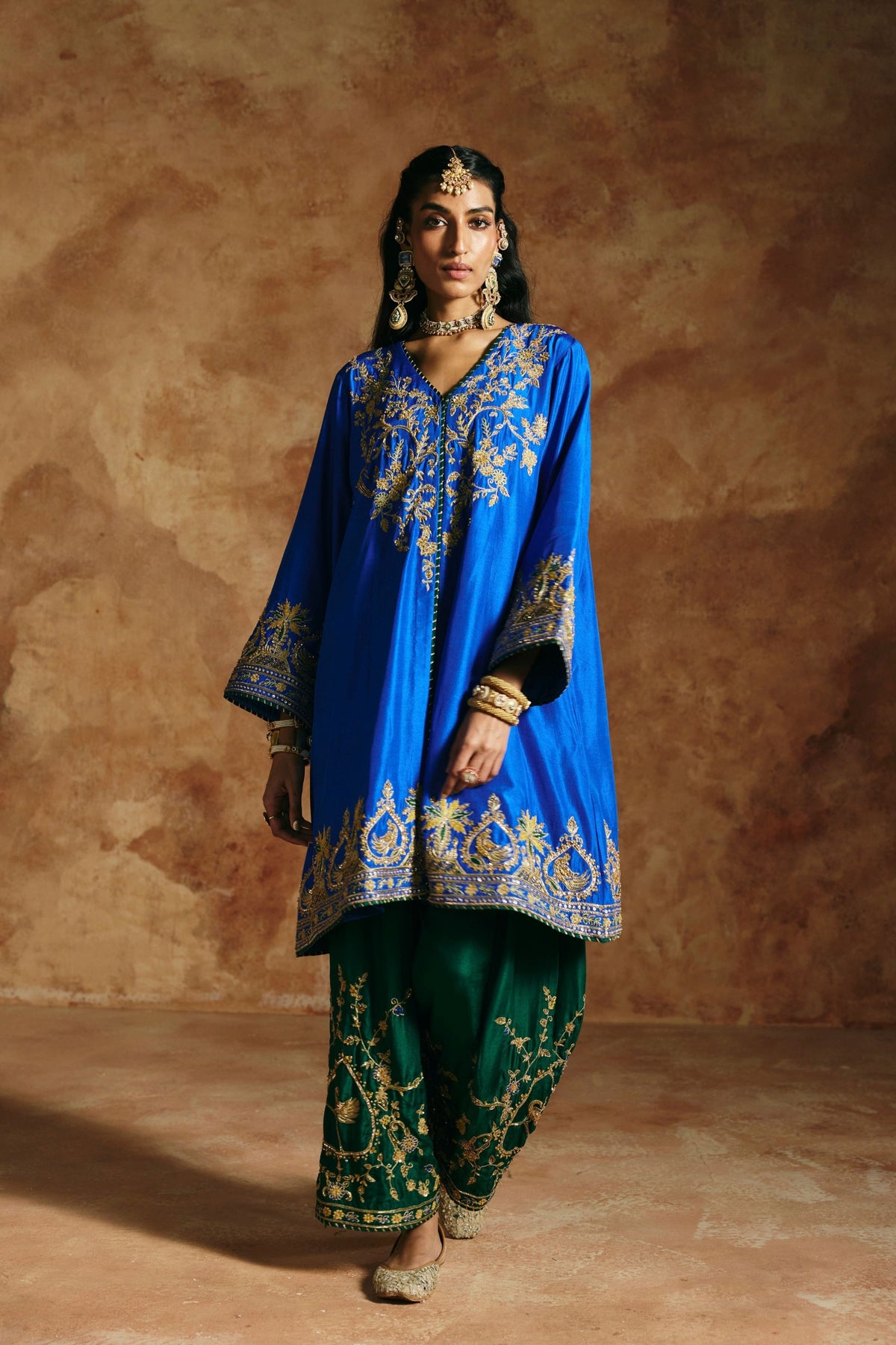 Cobalt Blue Zardozi Kurta Set