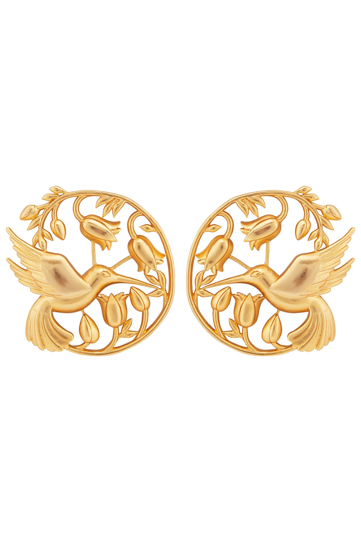 Matte gold piece of paradise earrings