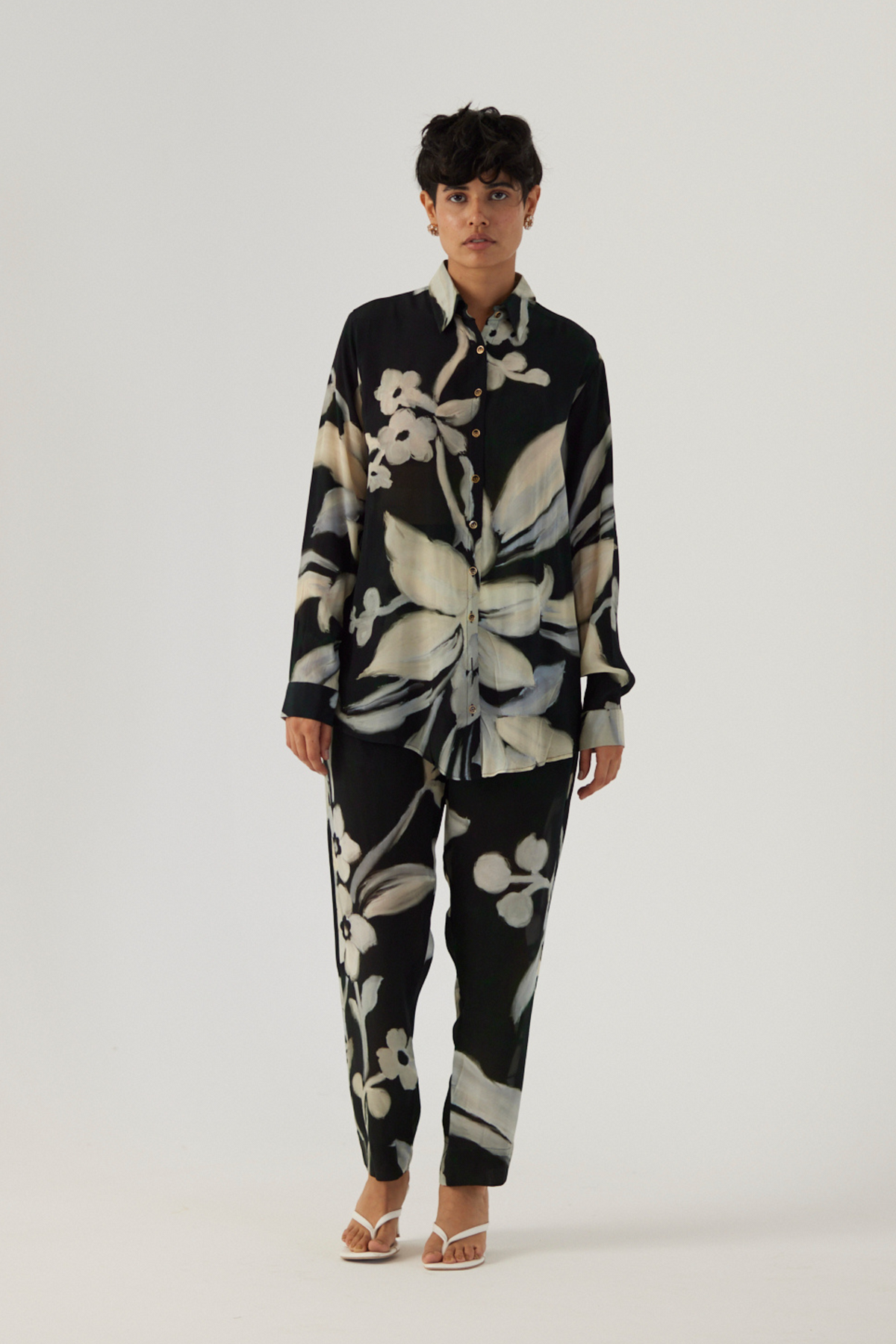 Chicory Black Crepe Co-Ord Set