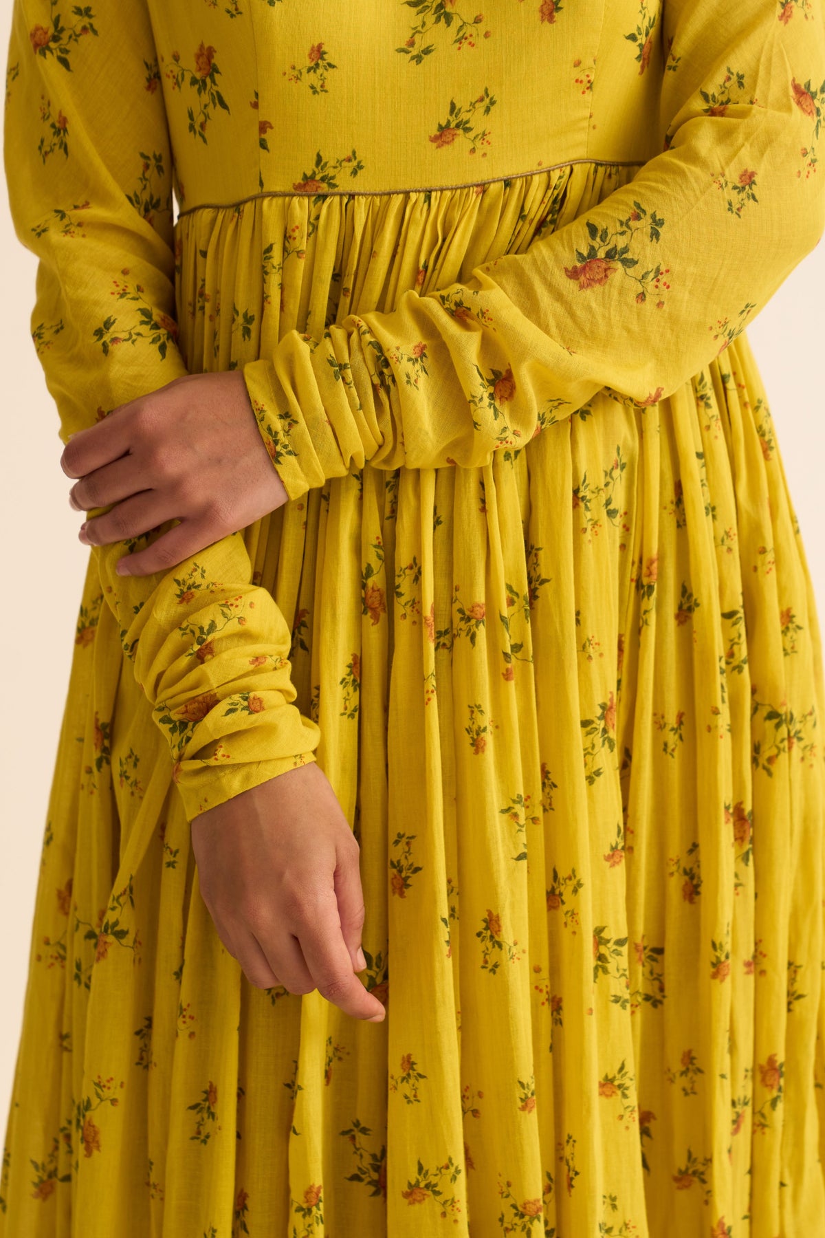 Chintz Yellow Ghoomar Anarkali