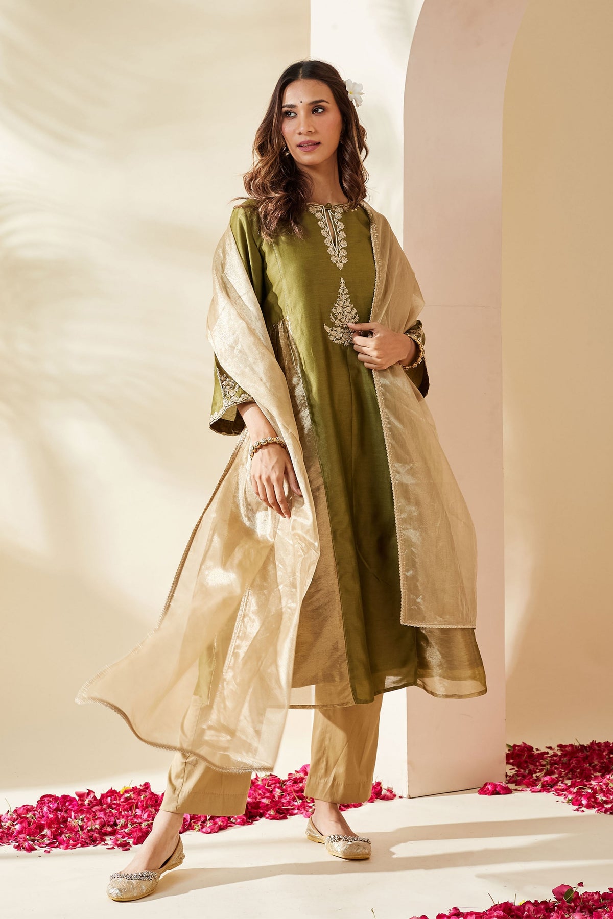 Olive Green Mehreen Kurta Set