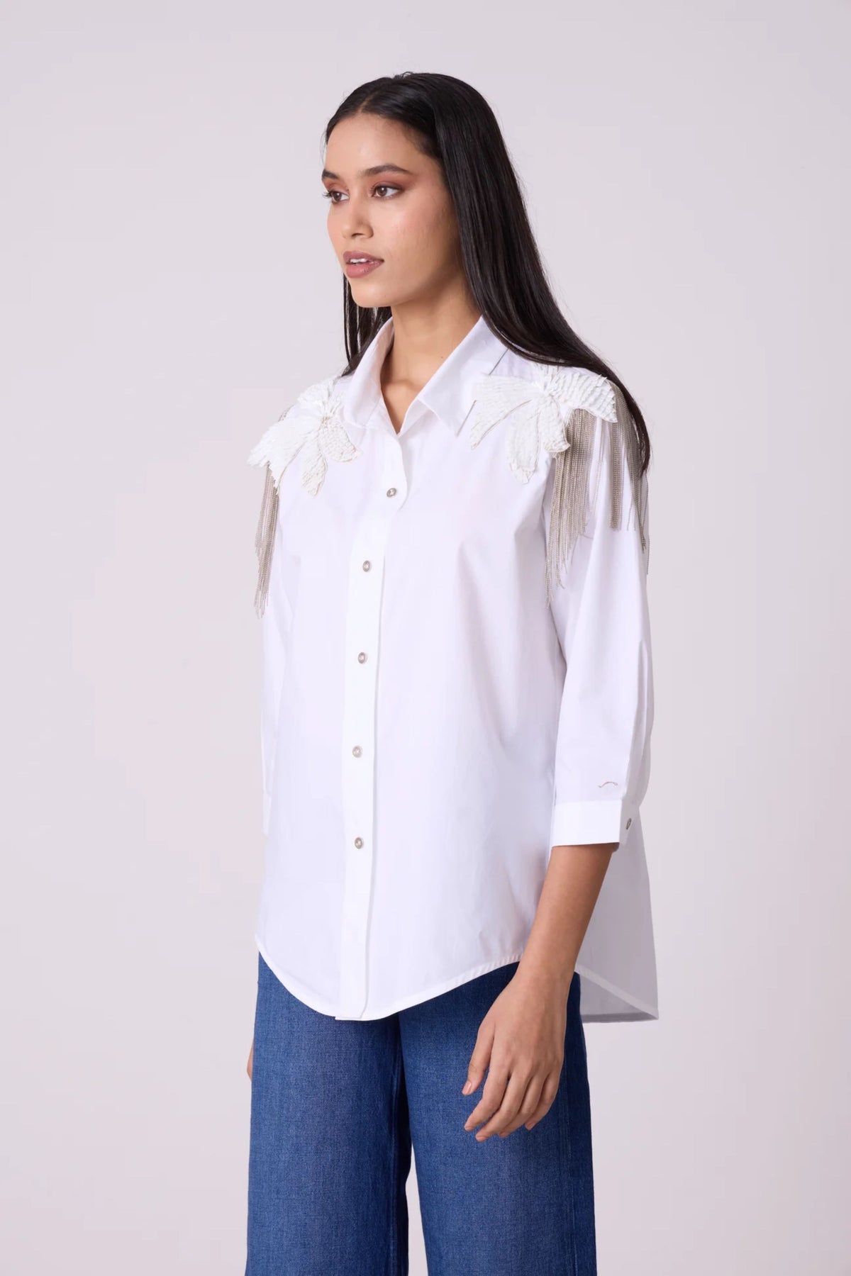 Jules Applique Bright White Shirt