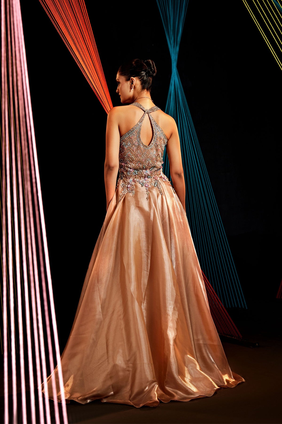 Champagne Shimmer Gold Gown