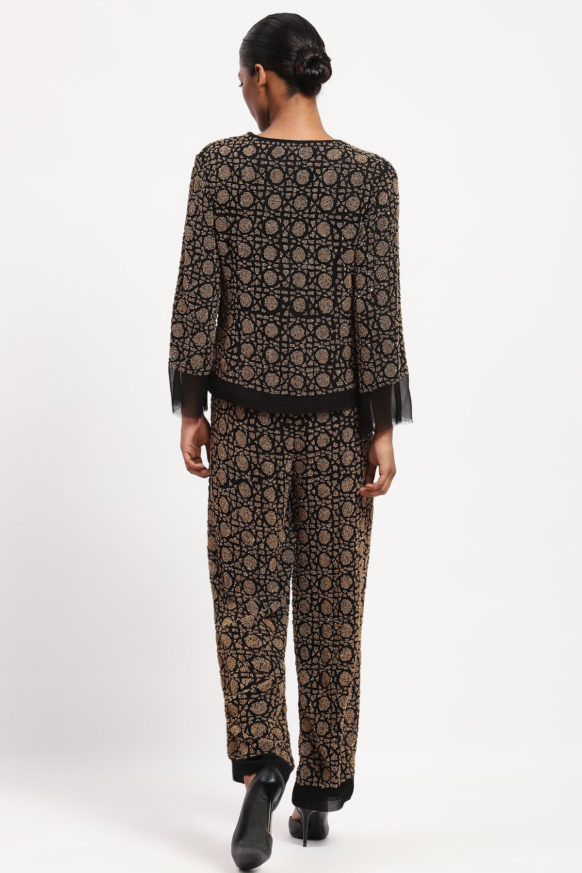 Embellished Wicker Pattern Jacket