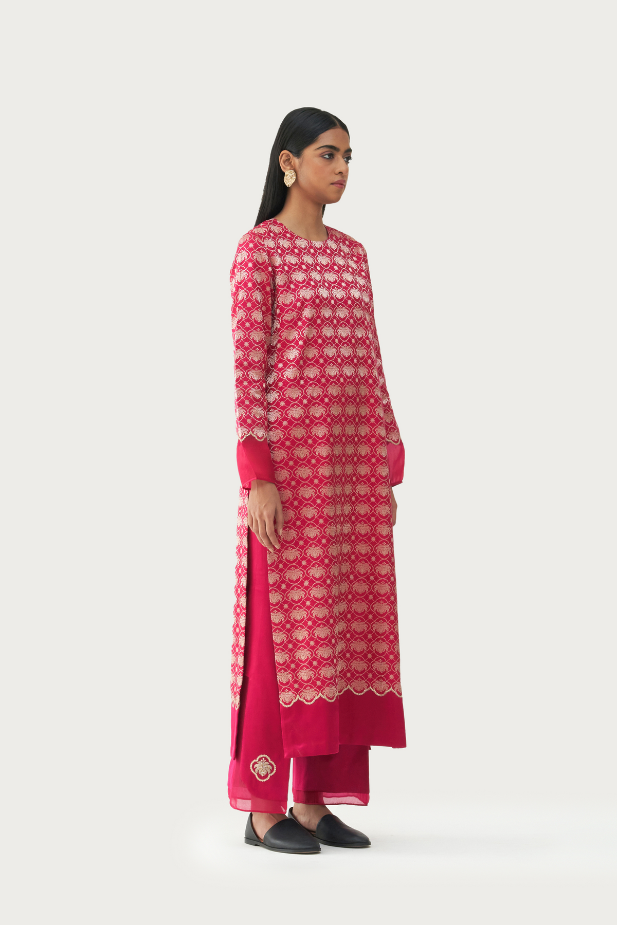 Fuchsia kurta pant set