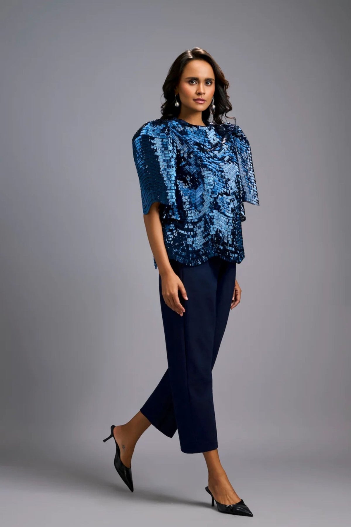 Sculptural Navy Co - ord Set - Deepika Arora - Elahe