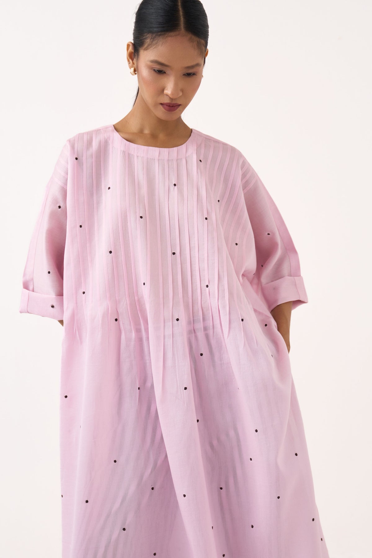 Pintuck Polka Tunic Set