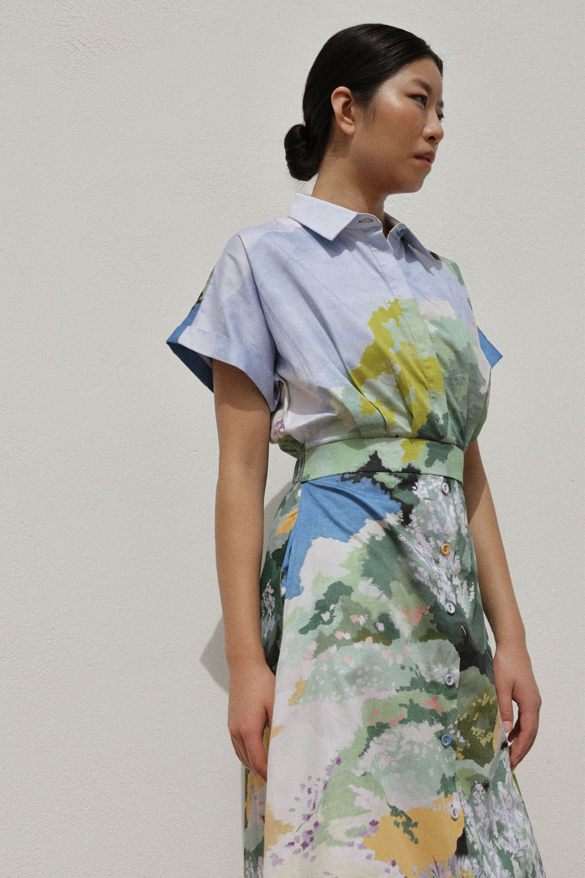 Forest Coral Midi Dress