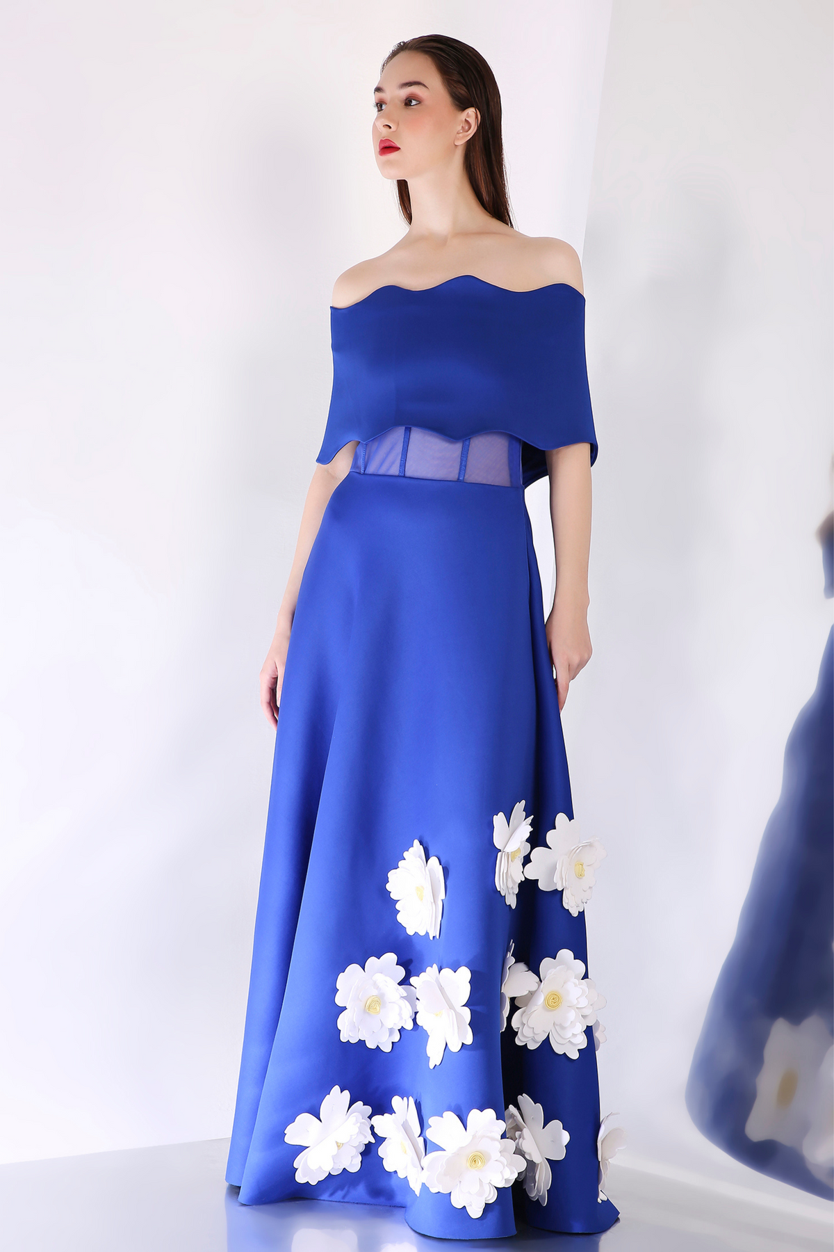 Royal Blue Applique Maxi Dress