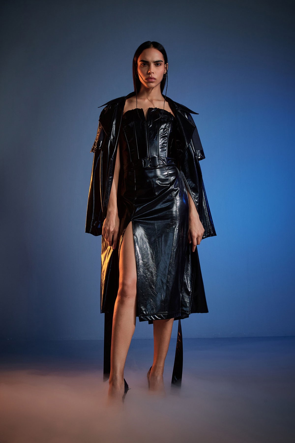 Liquid Leather Trench Coat