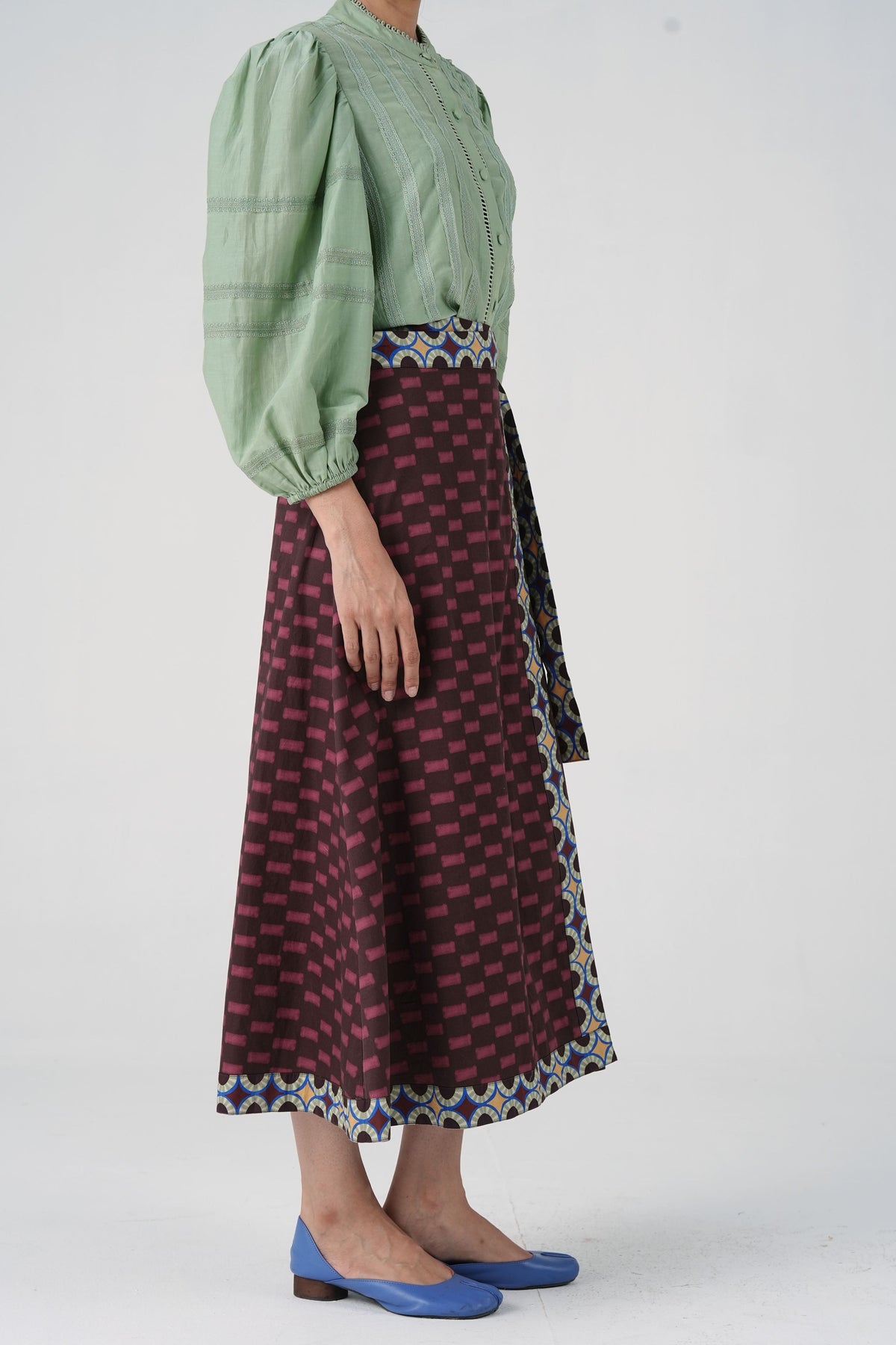 Brown Checks Skirt