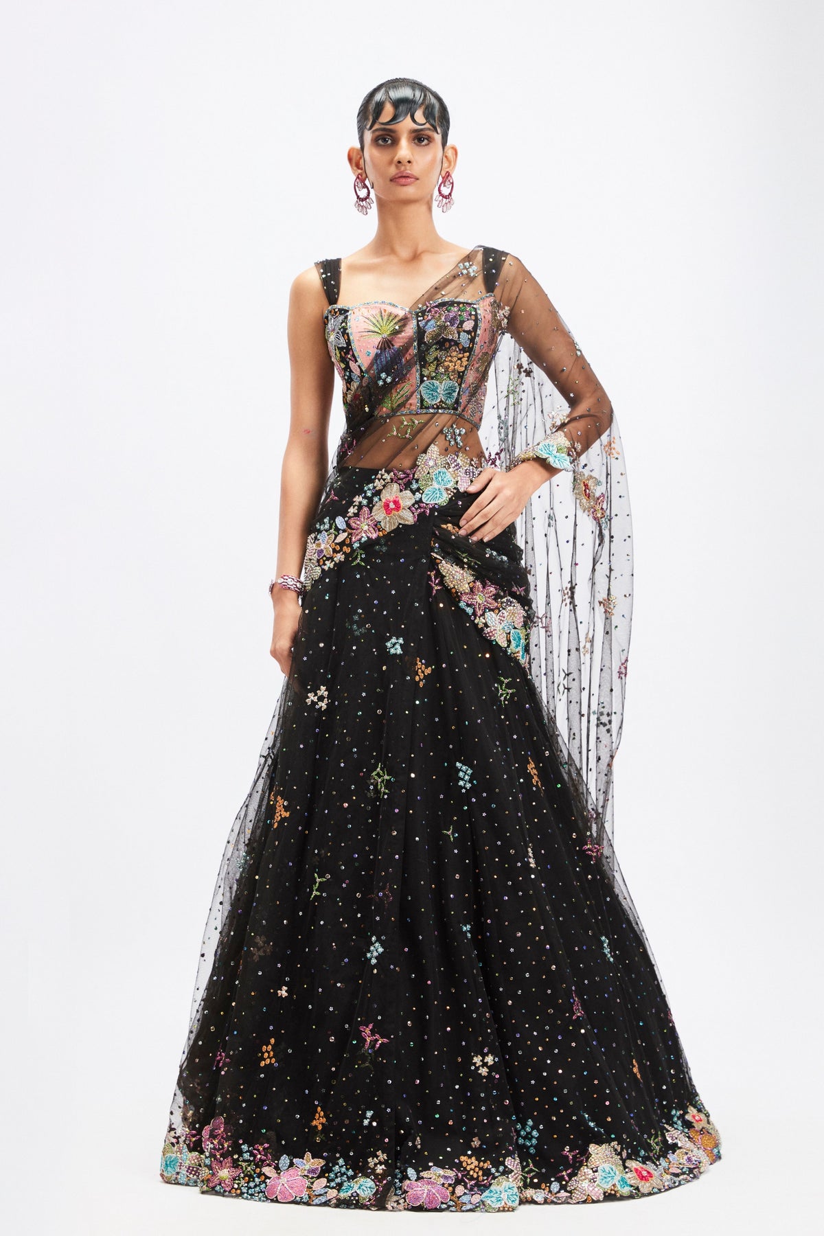 Azalee Black Lehenga Set