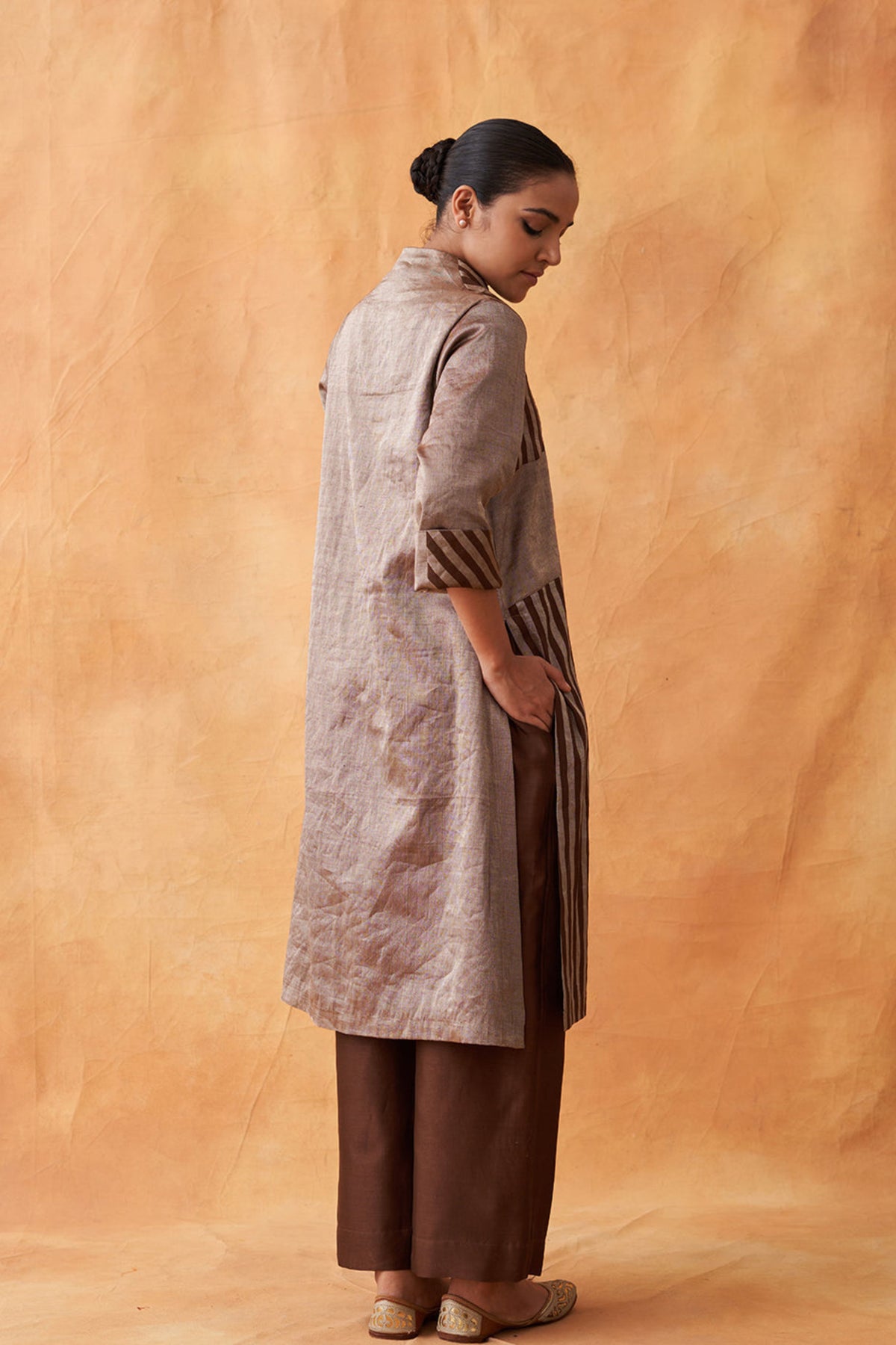 Silver Brown Kurta Set