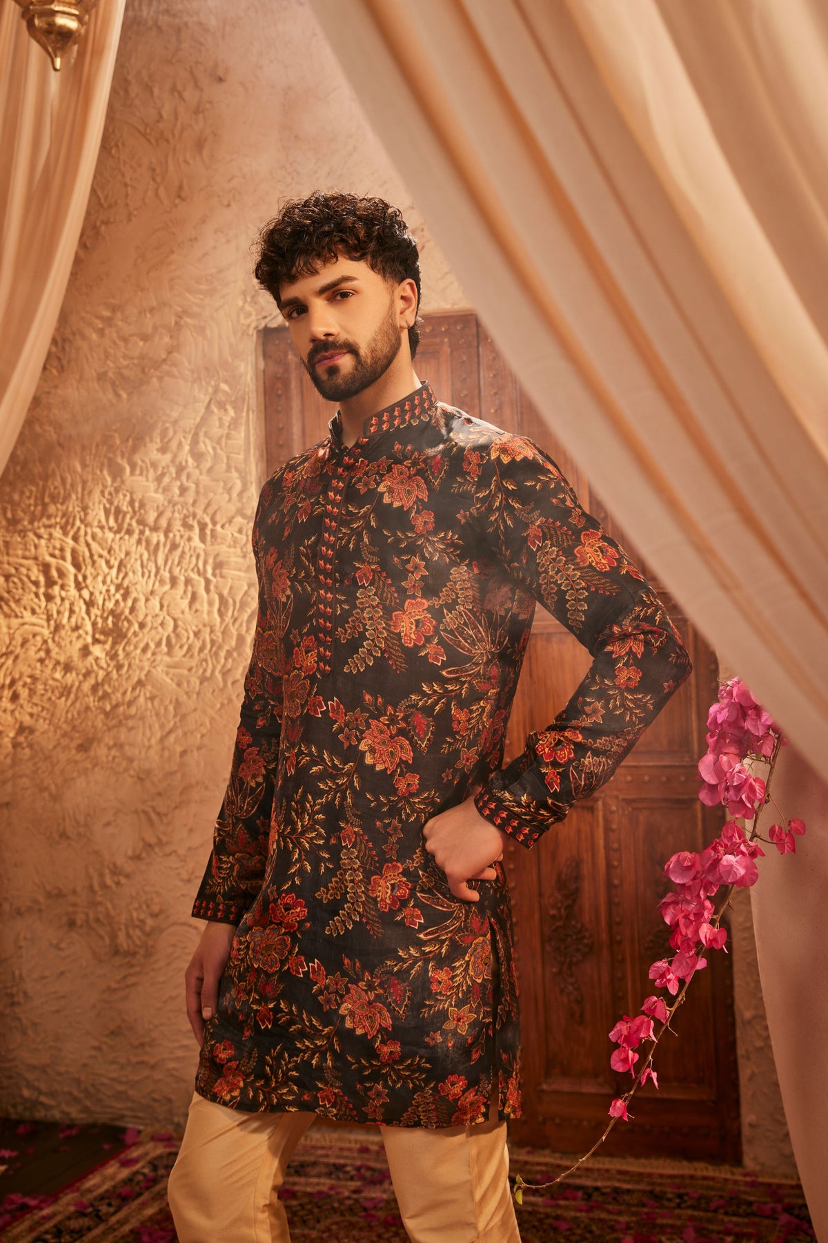 Marc Regal Black Mens Kurta