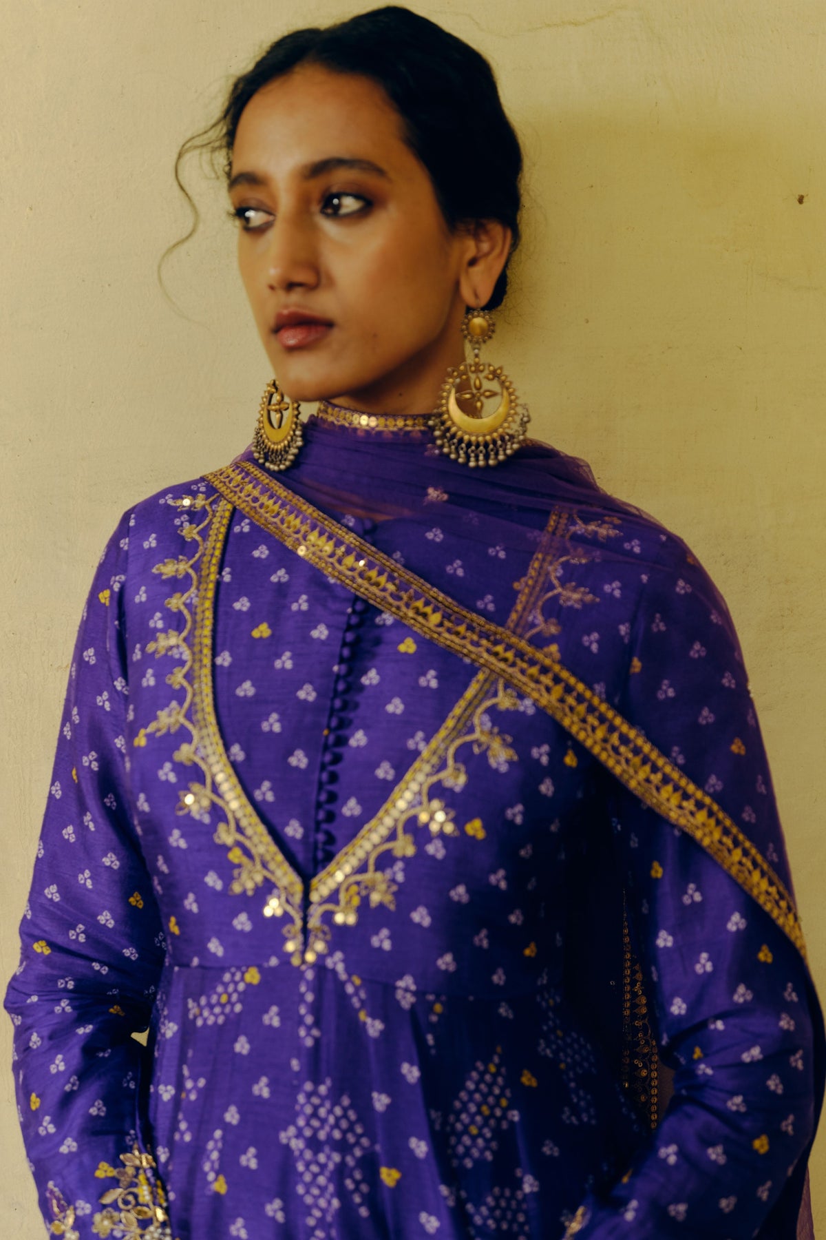 Iris Purple Anarkali Set