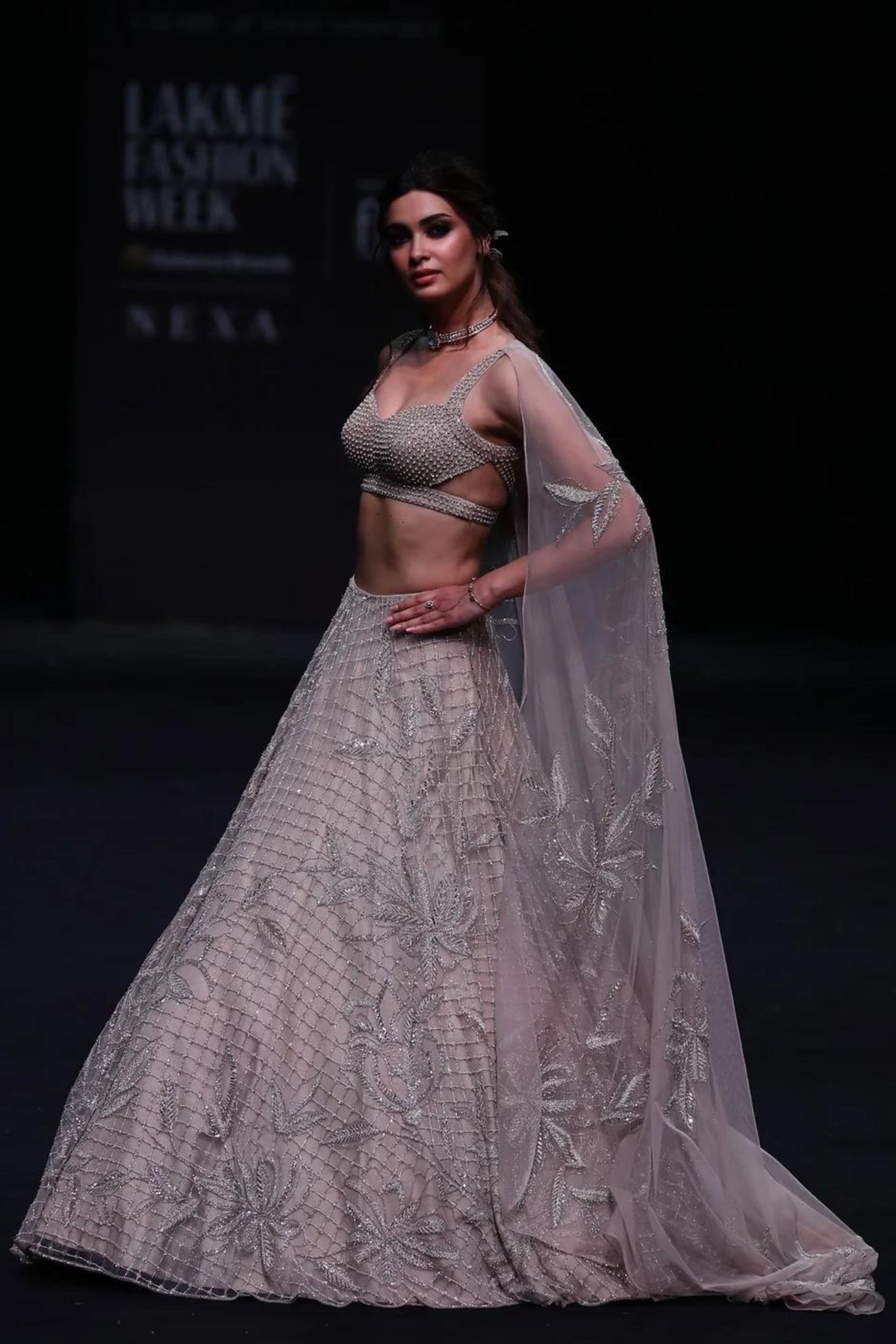 Vanna Lehenga Set in Champagne
