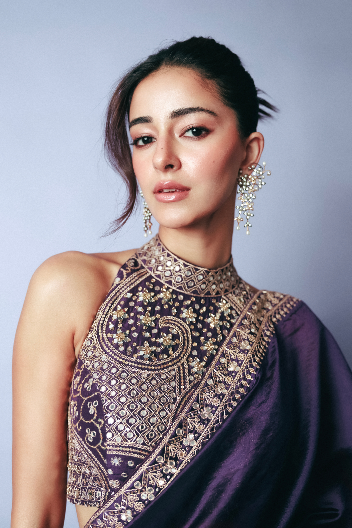 Ananya Panday in Classic Baingani Saree Set