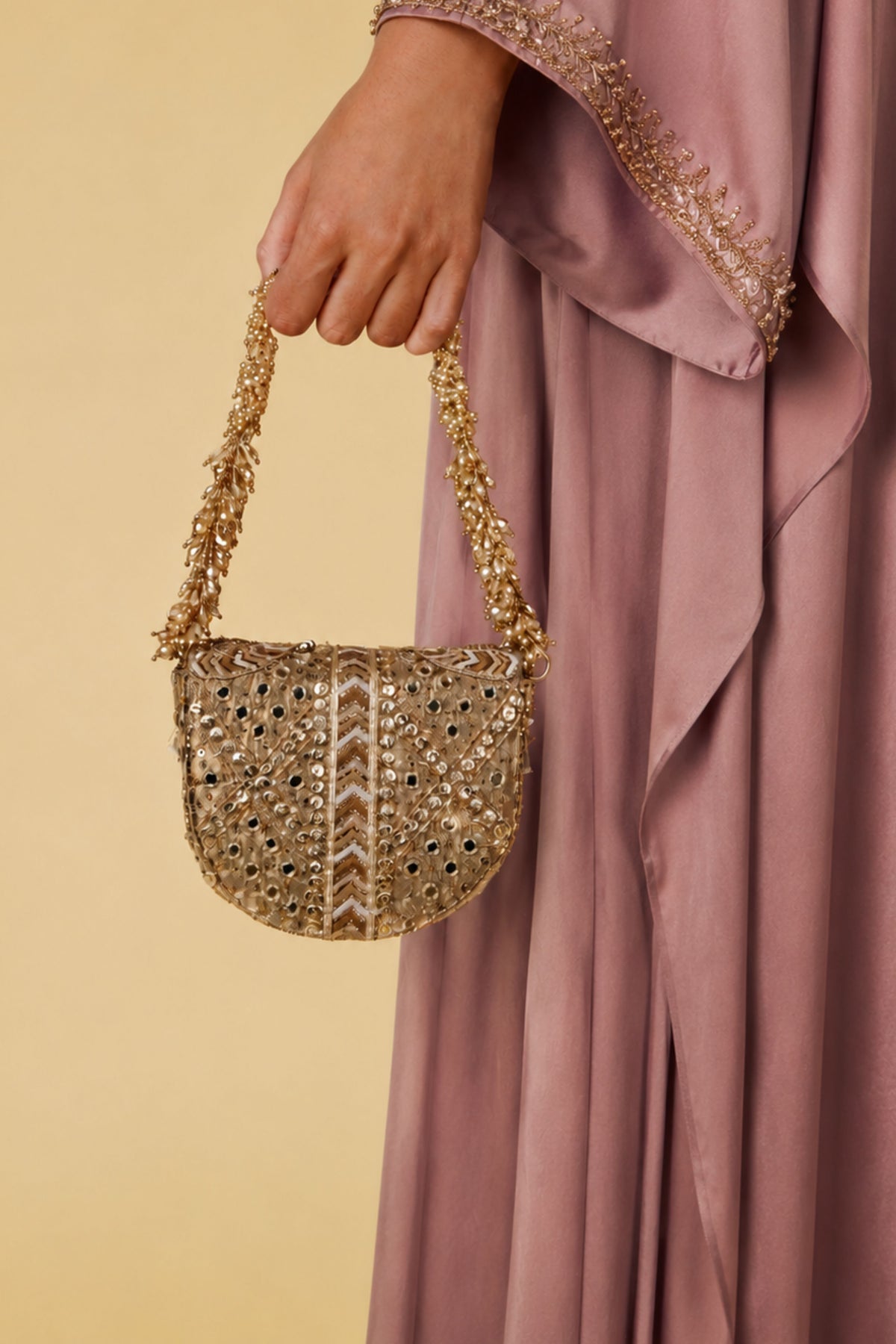 Rangrez Mini Vintage Gold Clutch