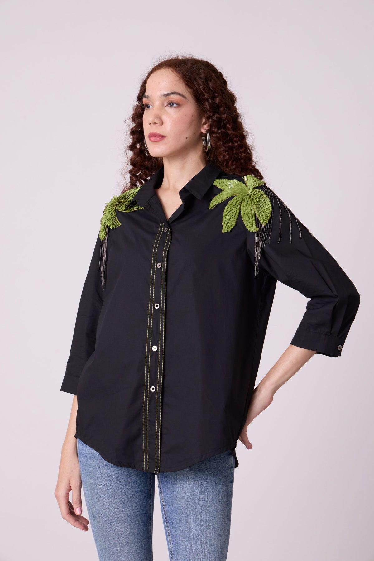 Jules Applique Black Shirt