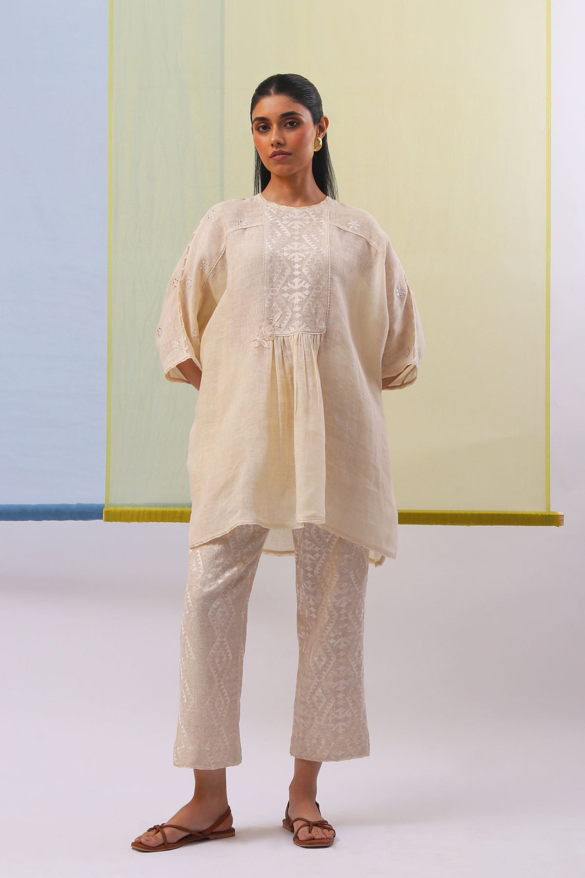 Beige Ifra Co-ordinate Set