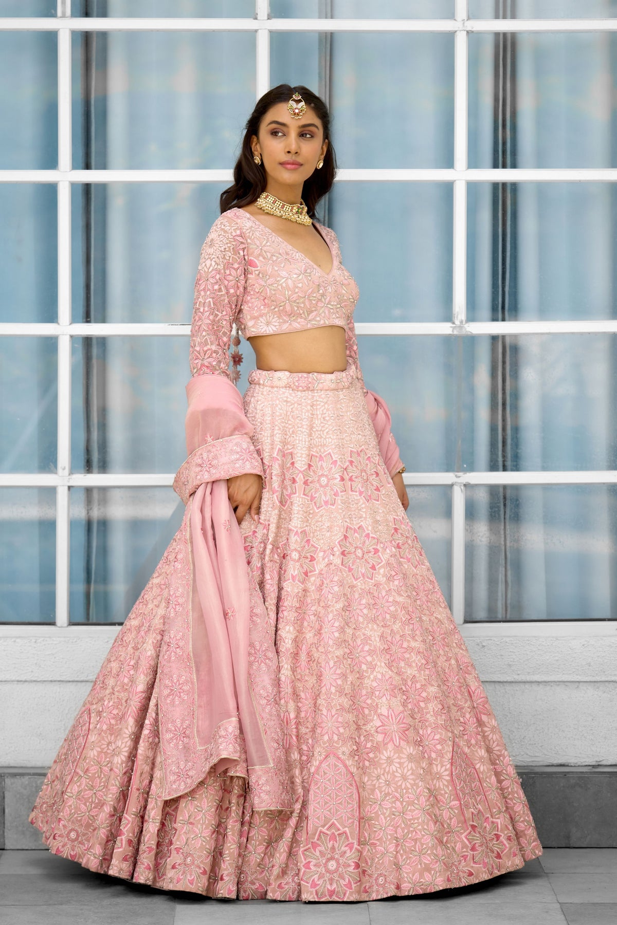 Blush Blossom Lehenga Set