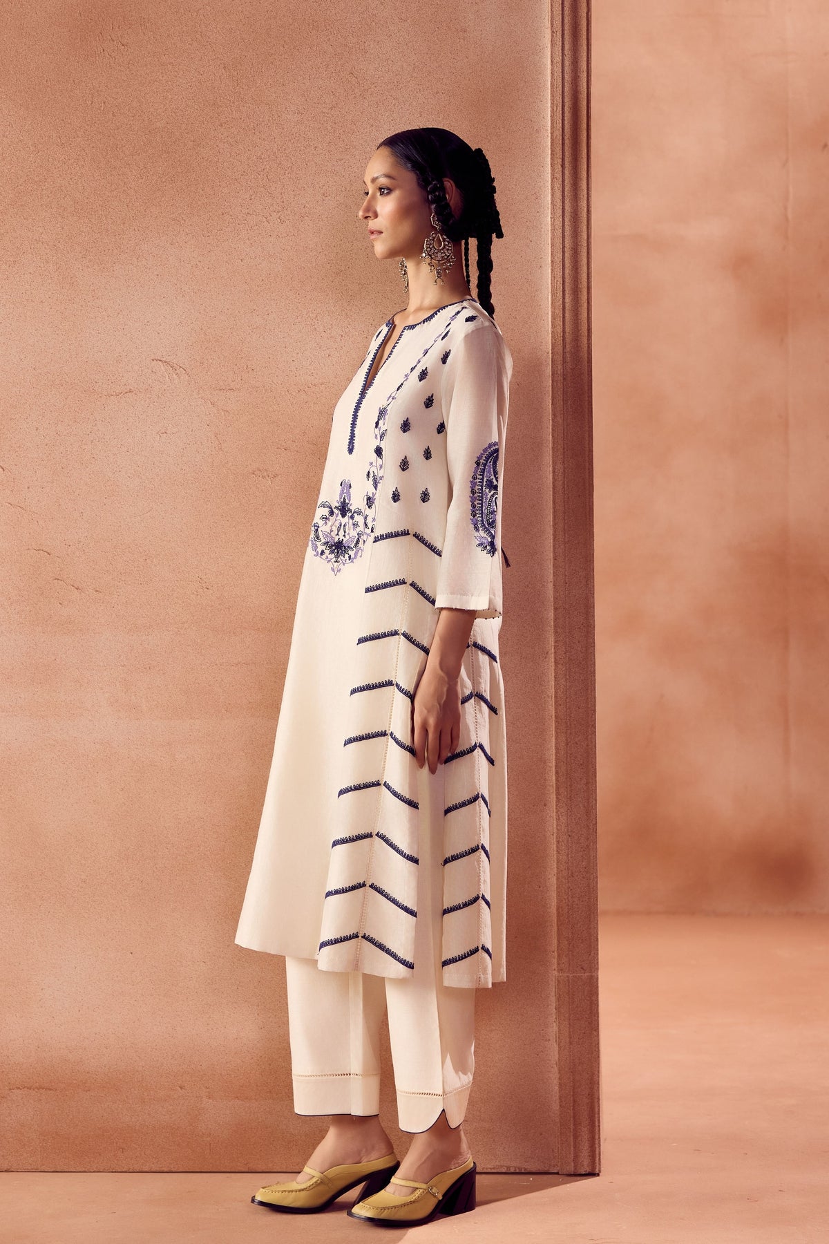 Ivory Blue Kurta Set