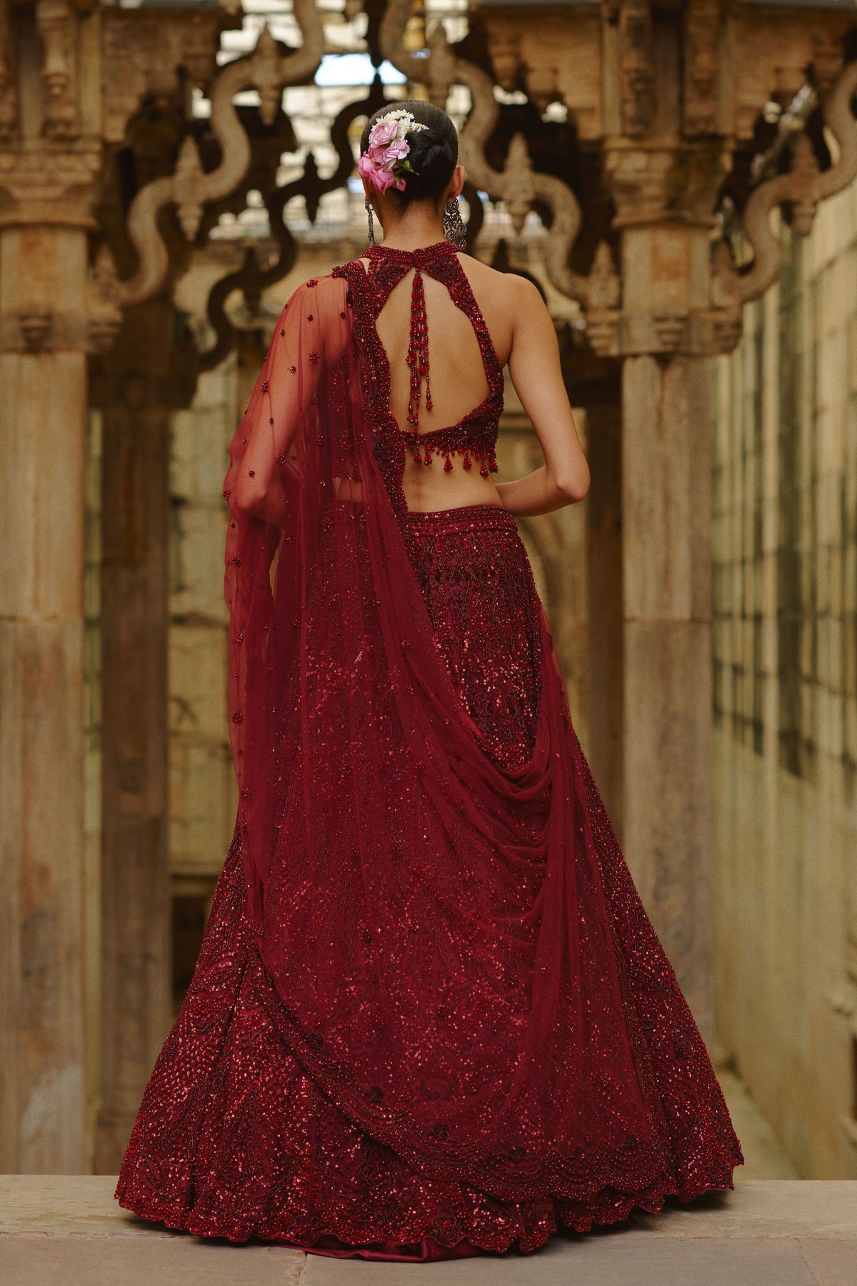Burgundy Lehenga Set