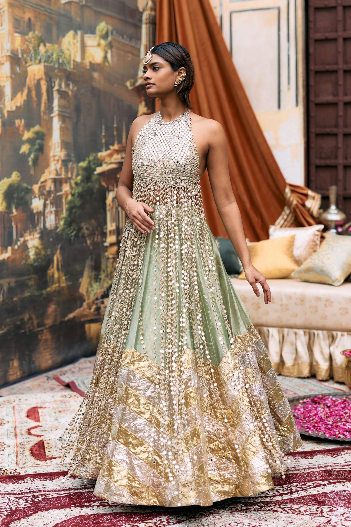 Green Kanak Lehenga Set