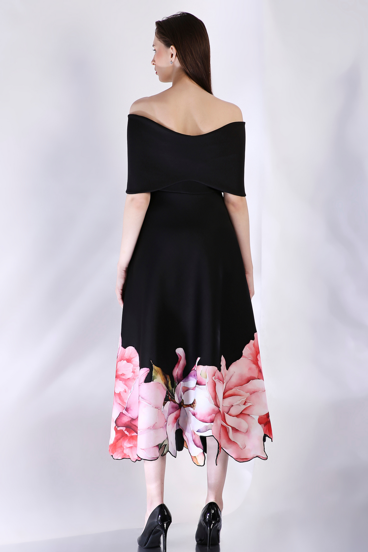 Vivienne Black Printed Dress