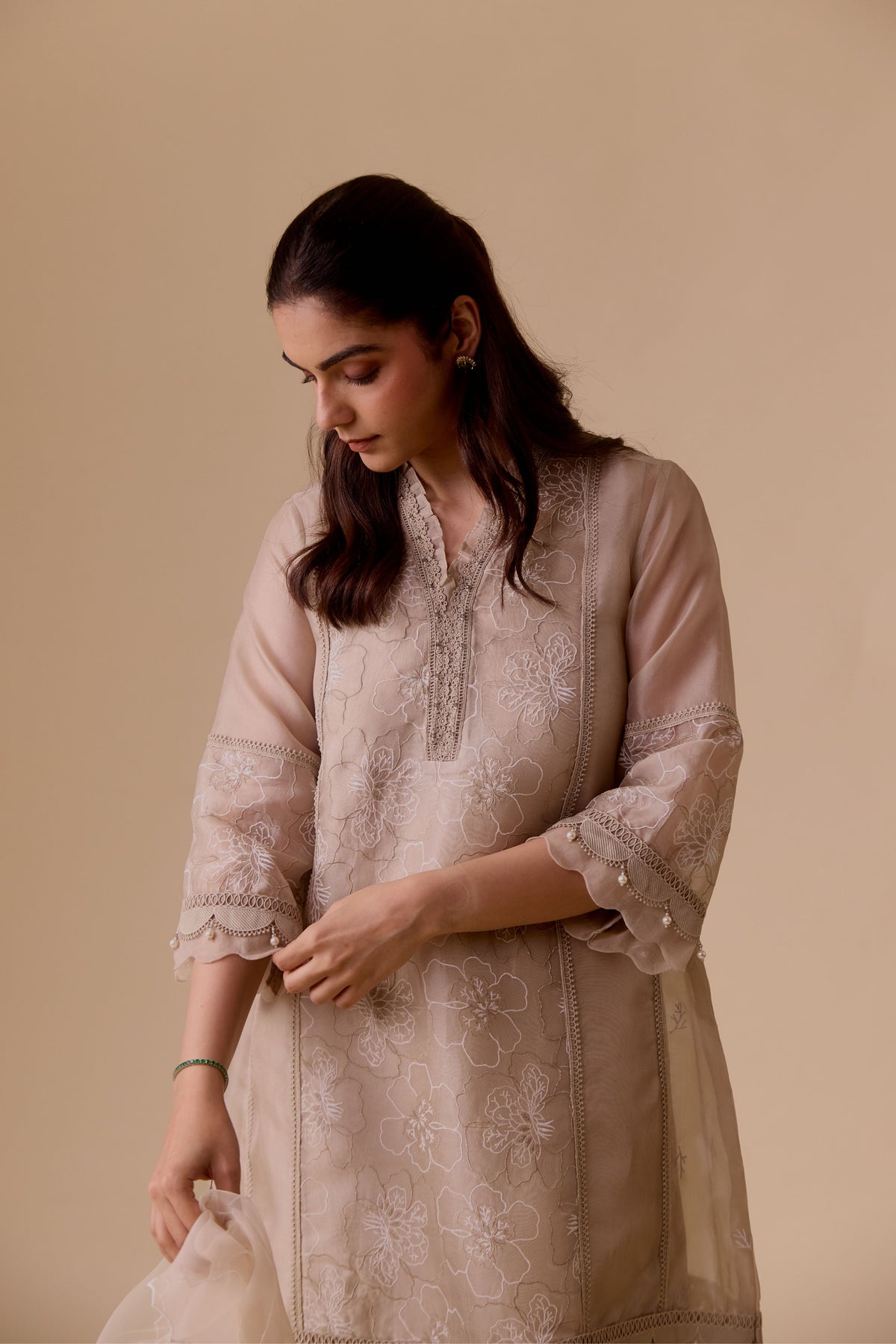 Farida Beige Kurta Set
