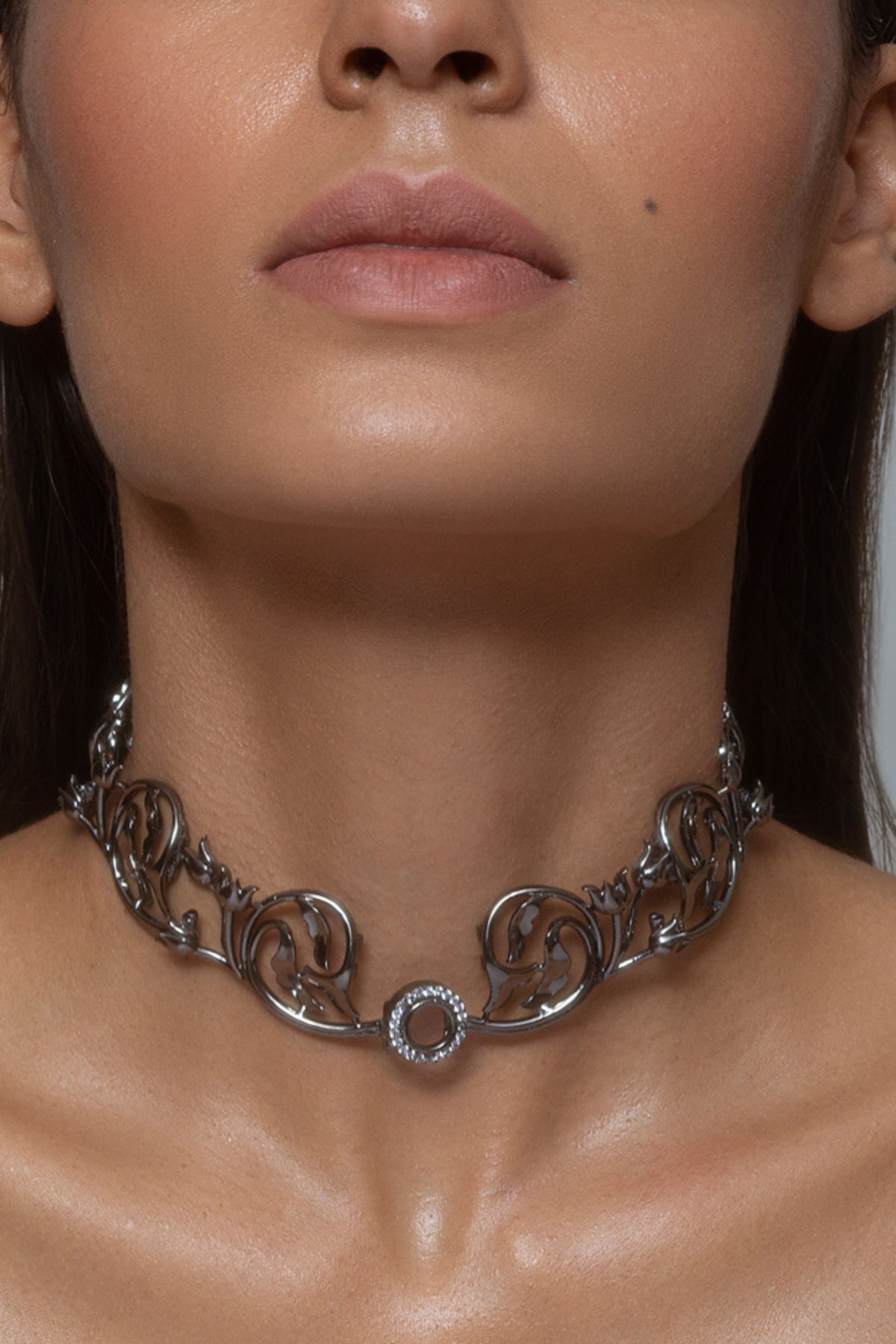 Gun metal persephone choker
