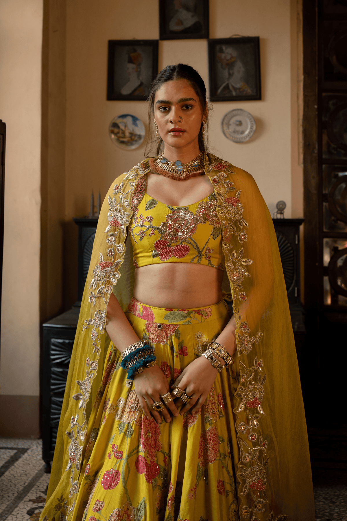 Refreshing Multi Floral Lehenga Set