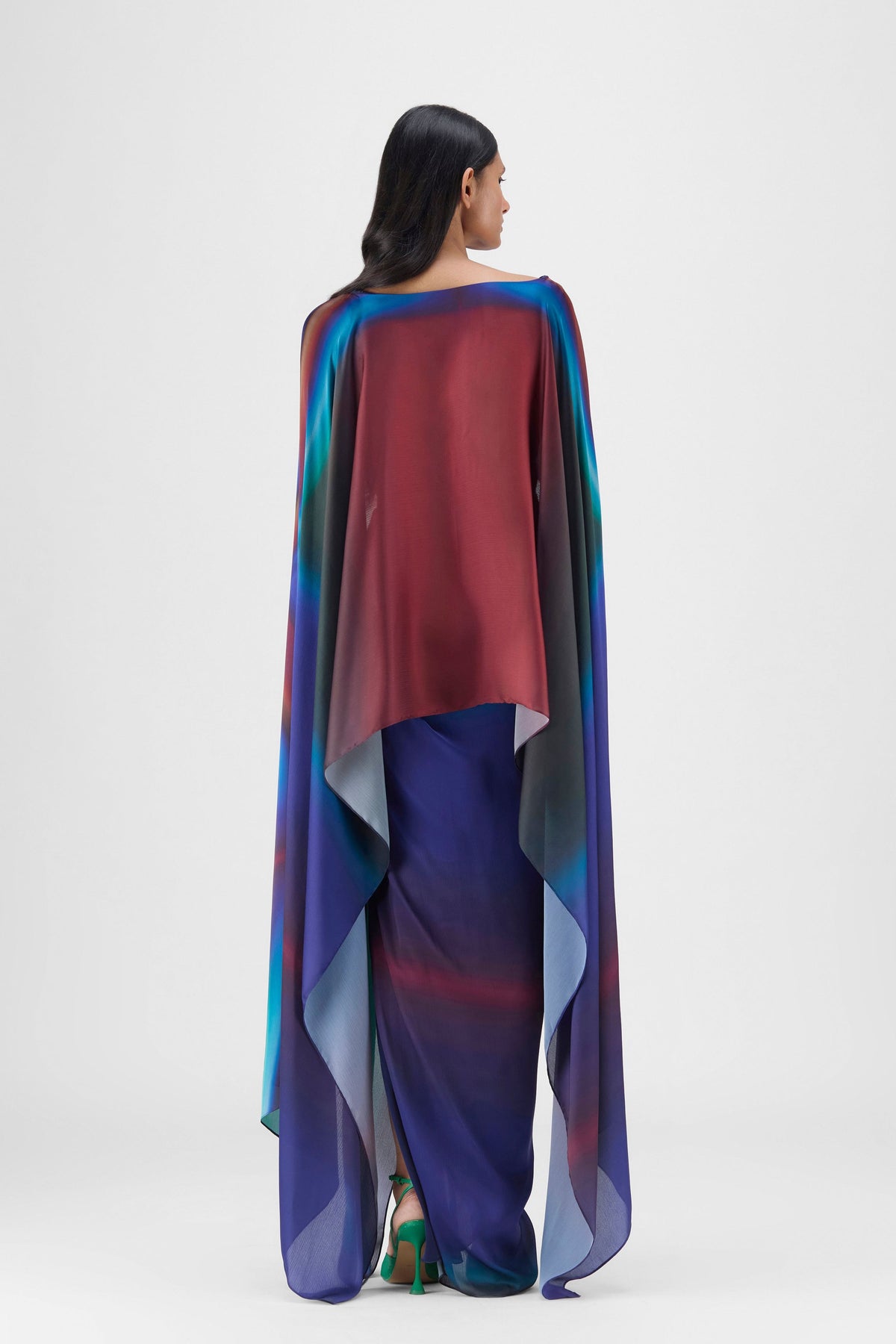 Metallic Watercolor Cape And Skirt