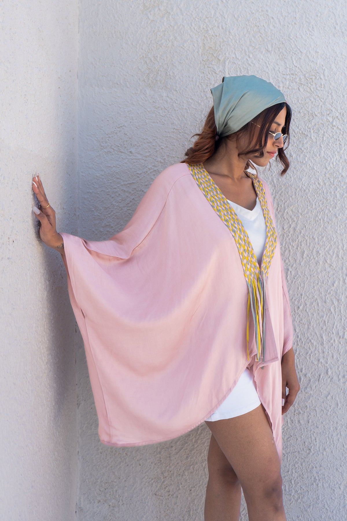 Pink Braided Short Cape