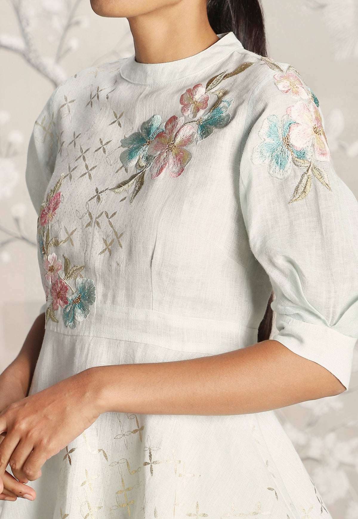 Bonny Corsage Peplum Top and Pant Set