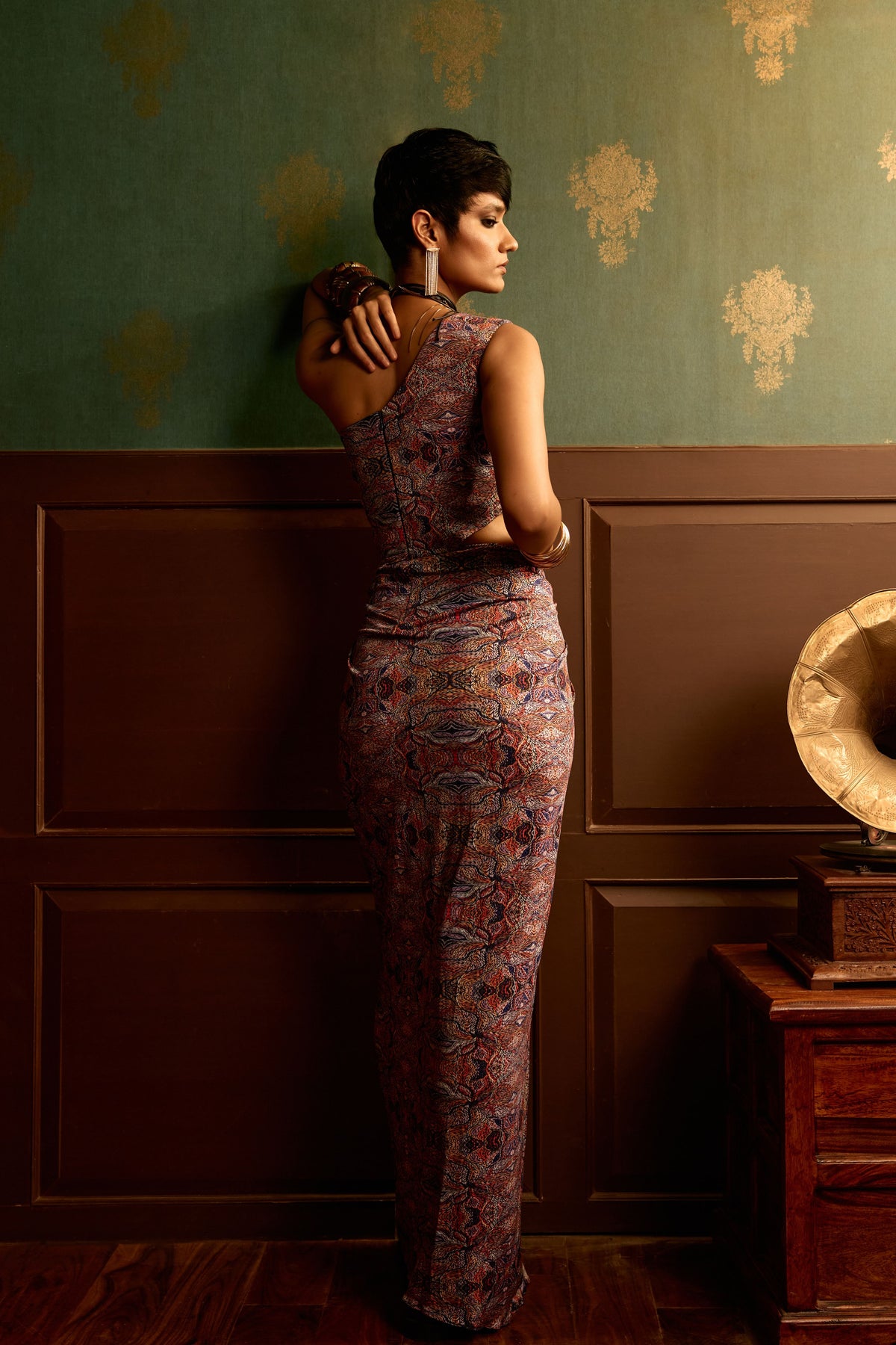 Prism Brown Drape Gown