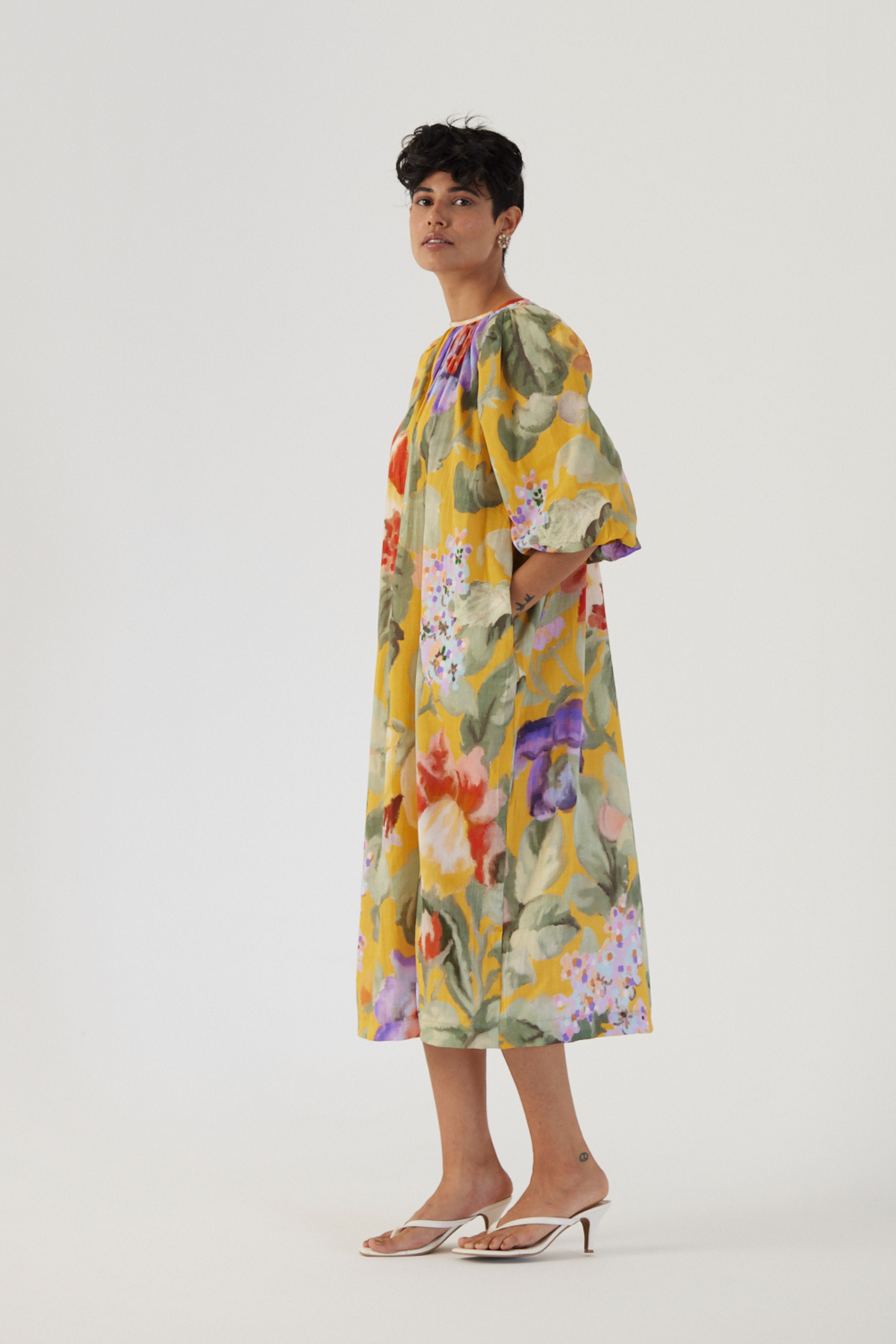 Allora Yellow Midi Dress