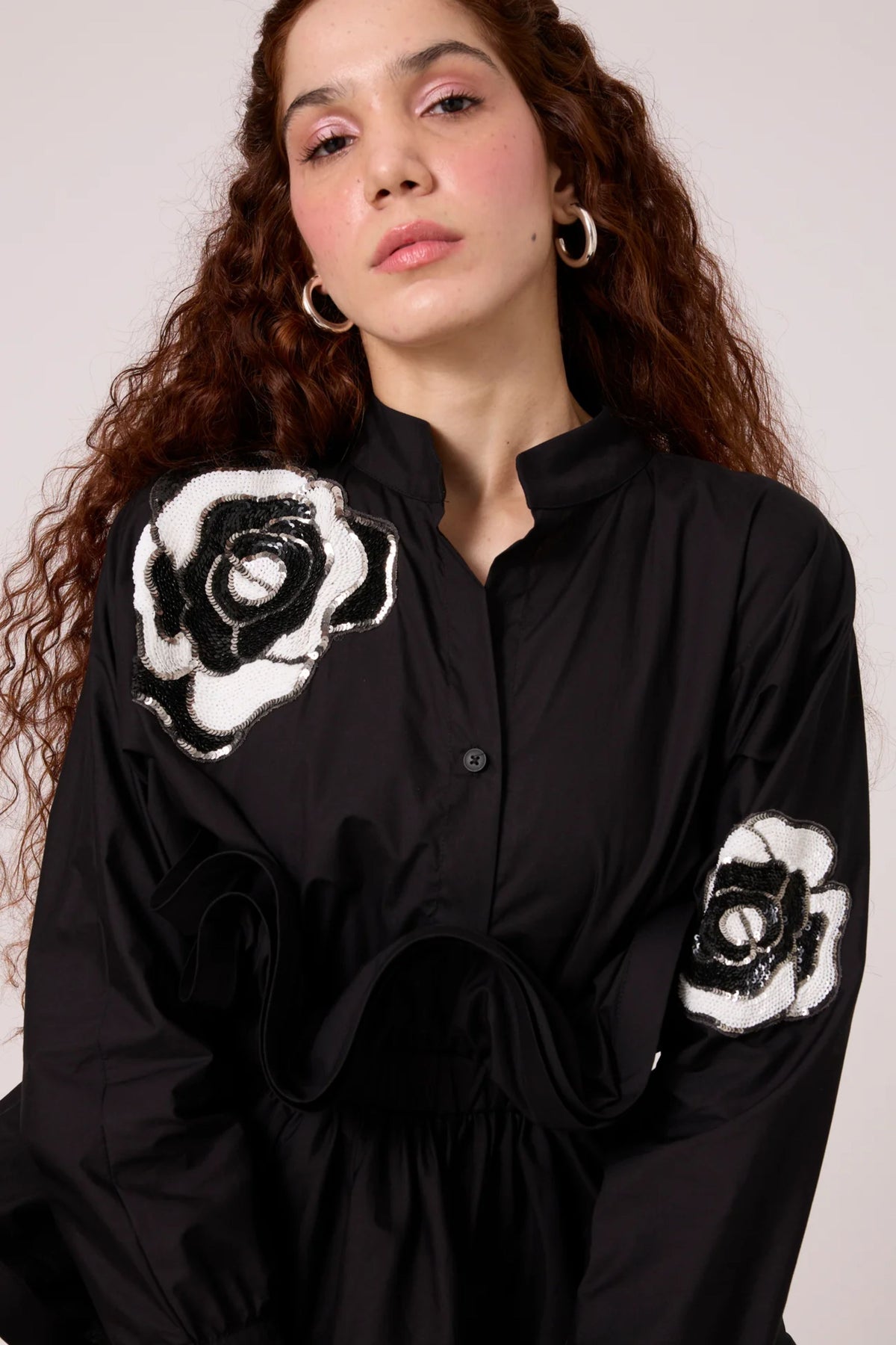 Alexa Applique Black Shirt