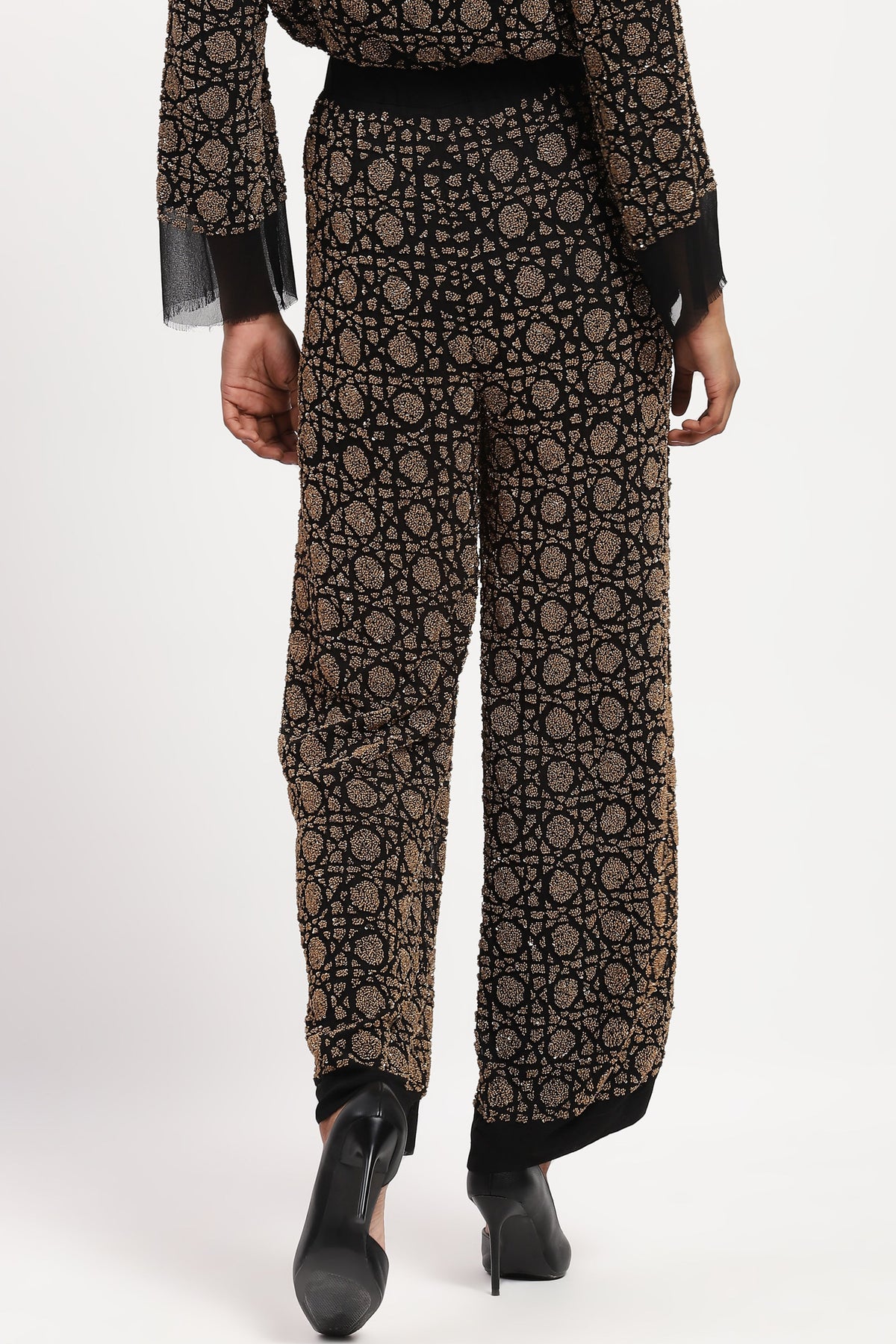 Embellished Wicker Pattern Trouser