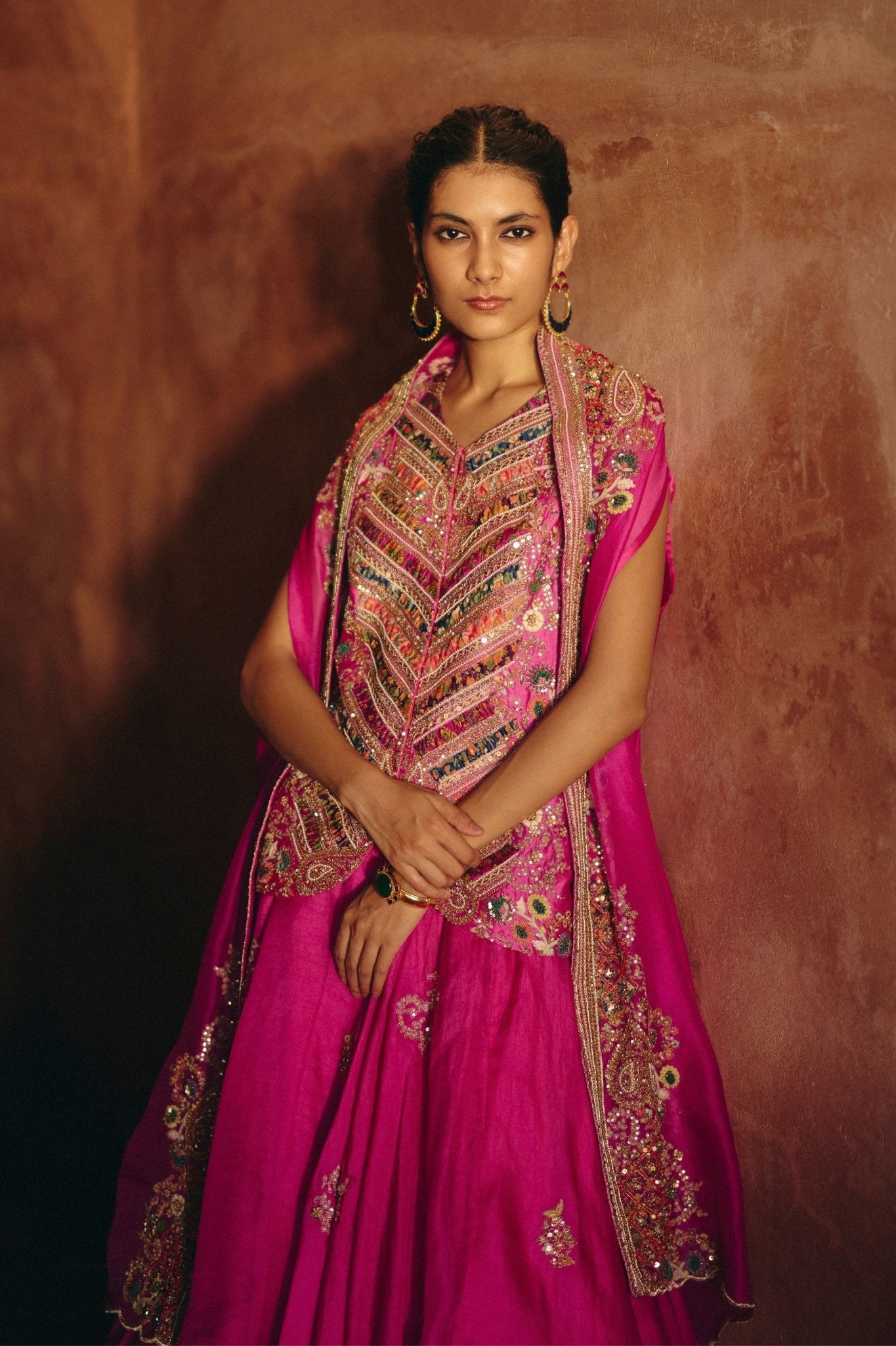 Gulrez Heavy Embroidered Cape Set - Petticoat Lane - Elahe