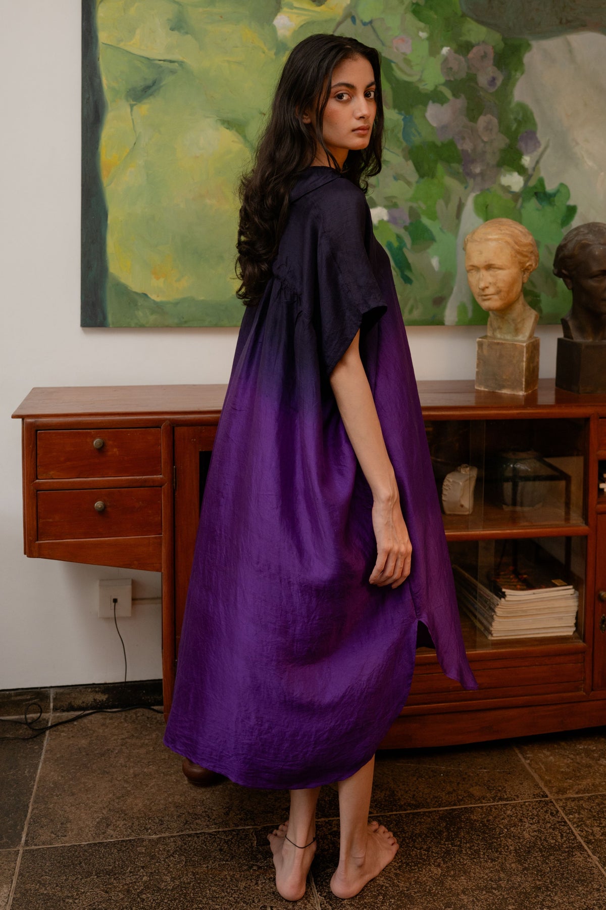Purple Ombre Shirt Dress