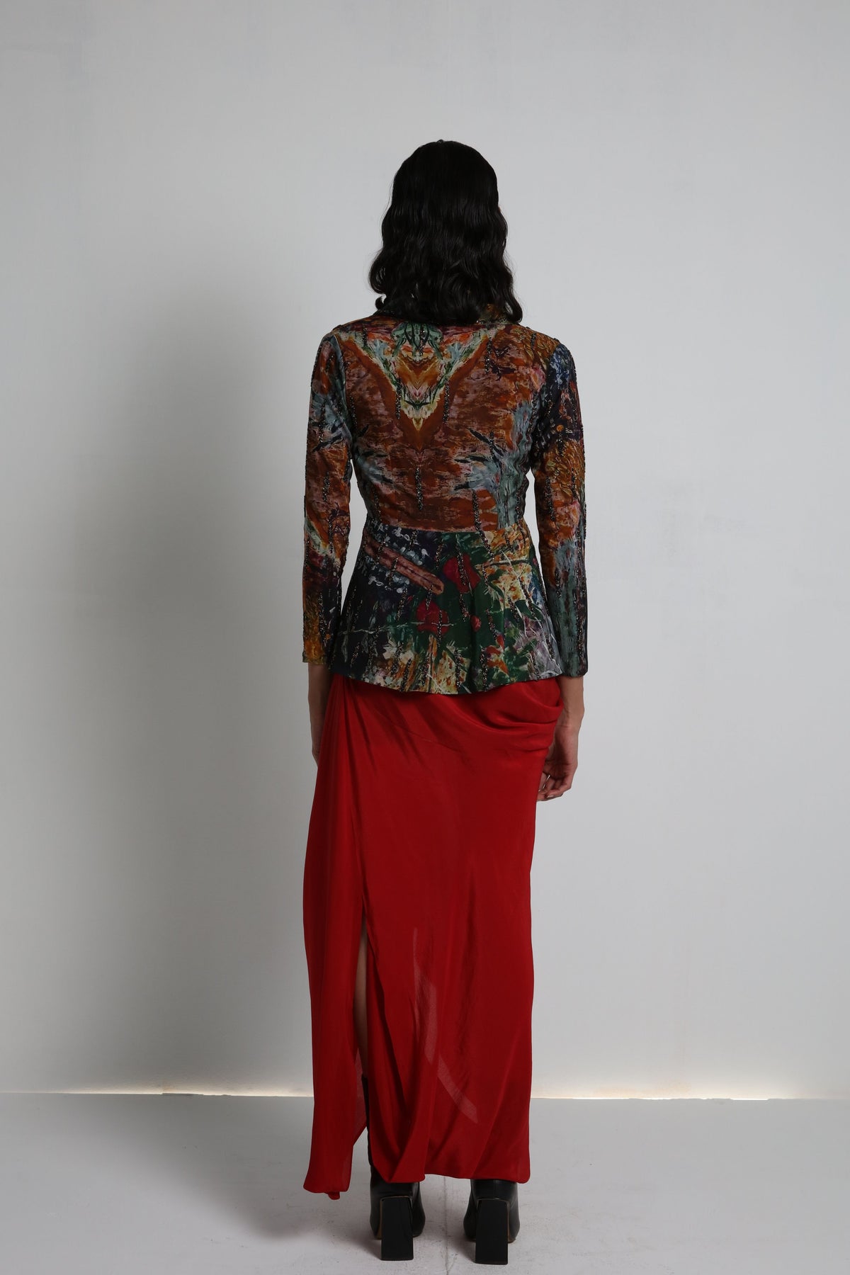 Multicolour Embroidery Jacket Set