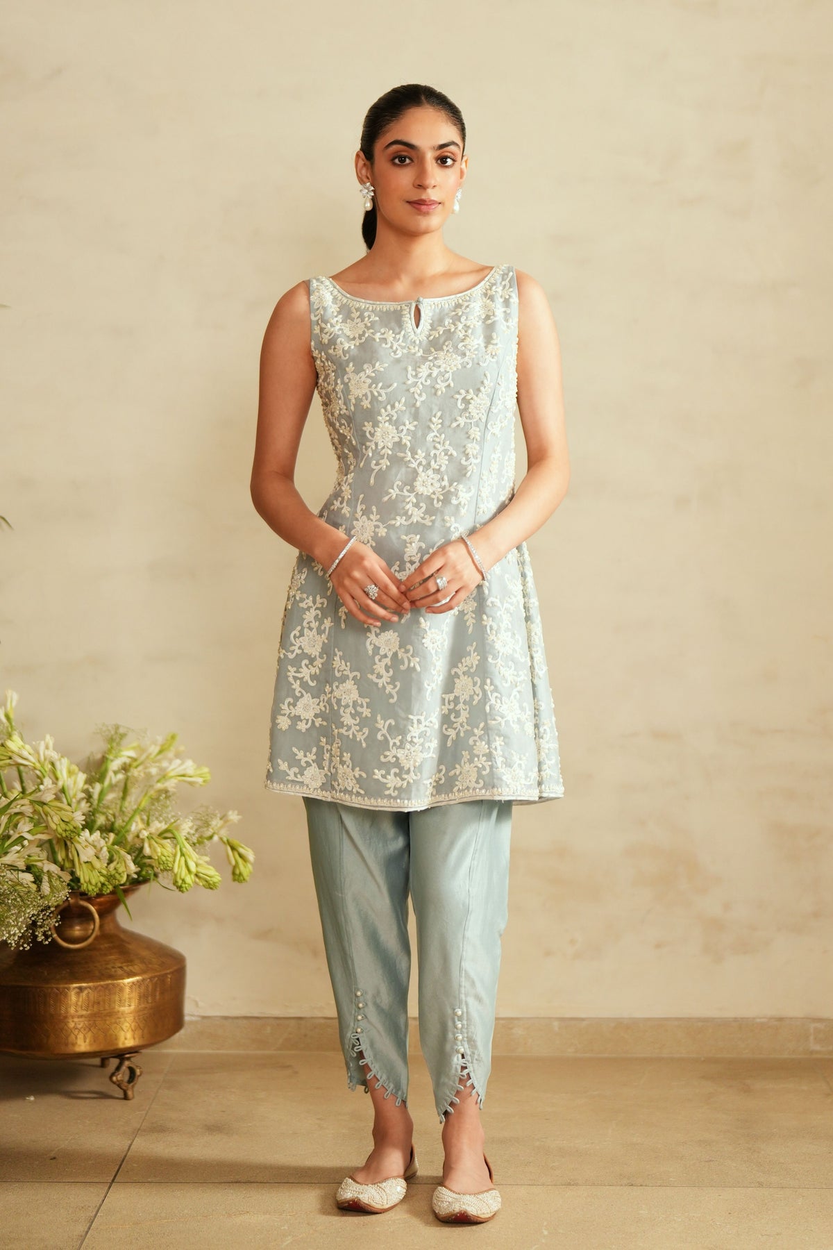 Sky Blue Tulip Pants Set