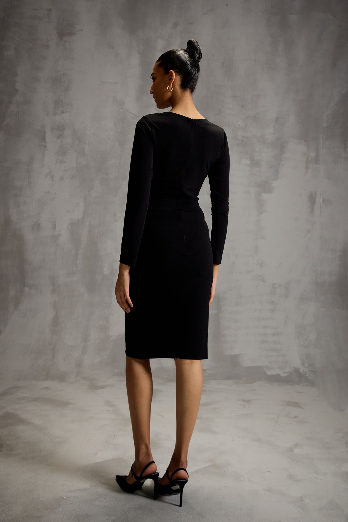 Rosettes Draped Dress
